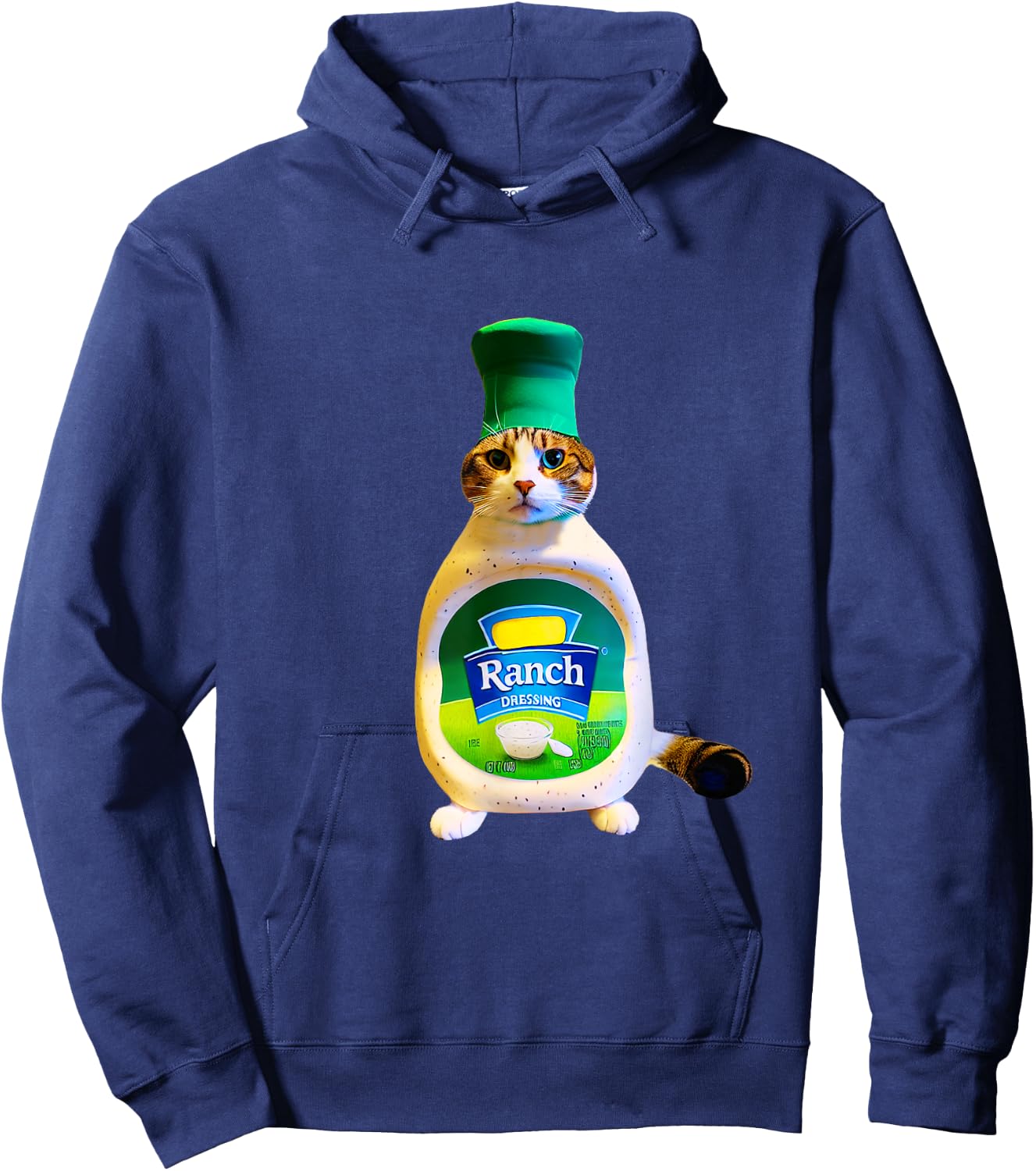 Ranch Dressing Cat Gift Funny Ranch Dressing Sauce Humor Women Girls Kids Hoodie - Hoodie | Navy