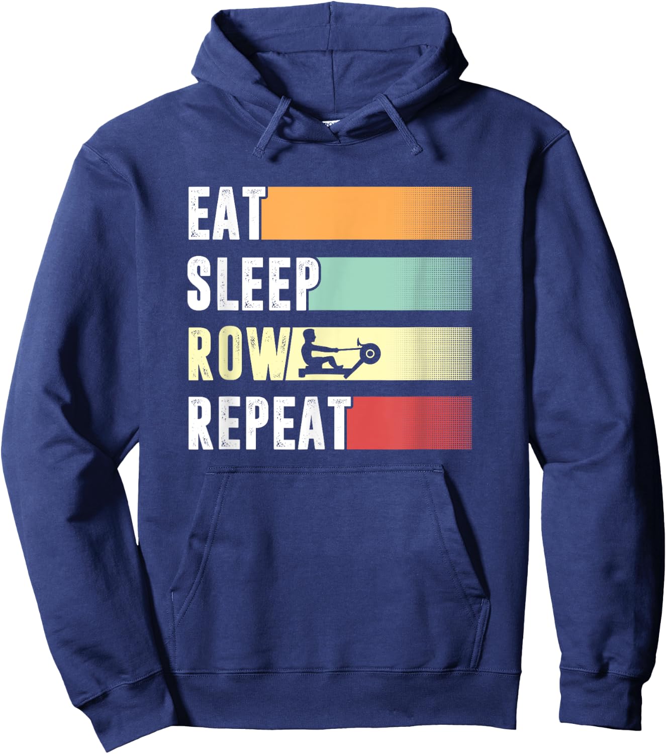 Rowing Machine Exercise Erg Workout Fitness Funny Ergometer Hoodie - Hoodie | Navy