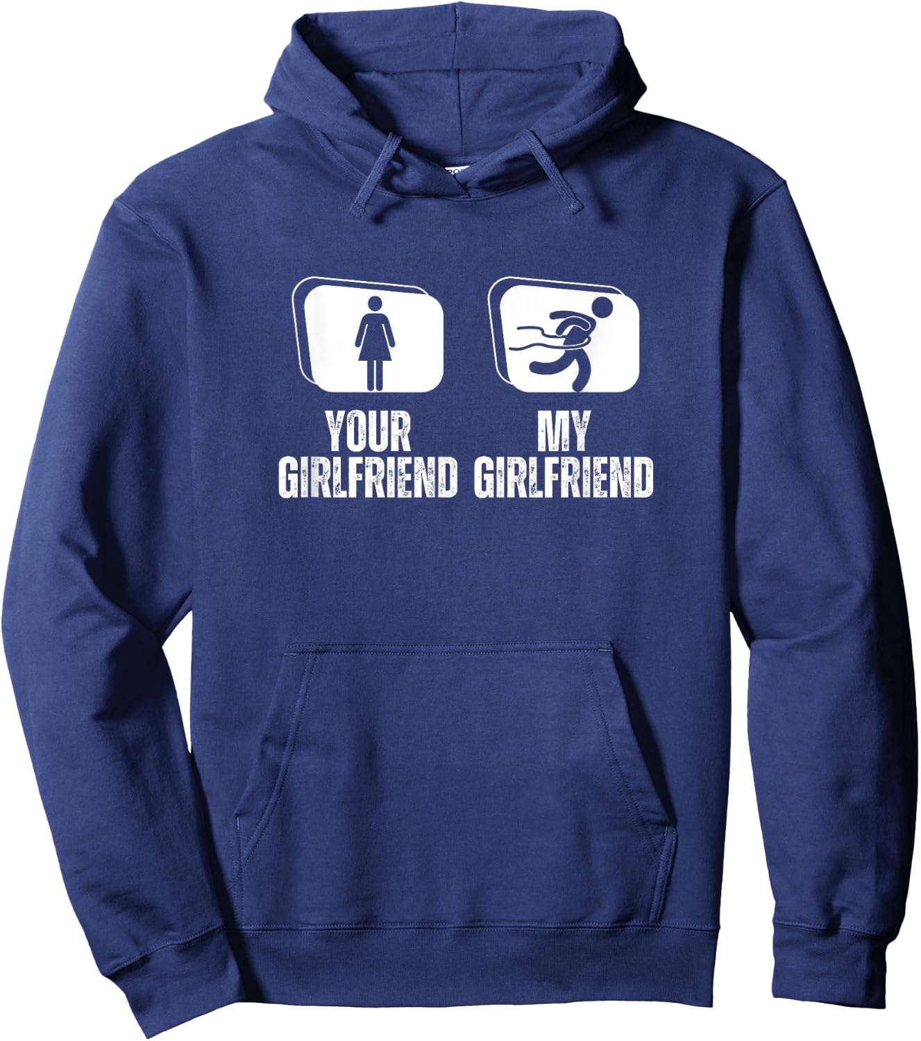 Your Girlfriend My Girlfriend Proud Boyfriend Marathon Hoodie - Hoodie | Navy
