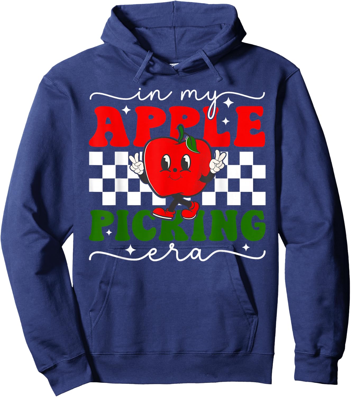 In My Apple Picking Era Retro Harvest Season Fall Autumn Hoodie - Hoodie | Navy