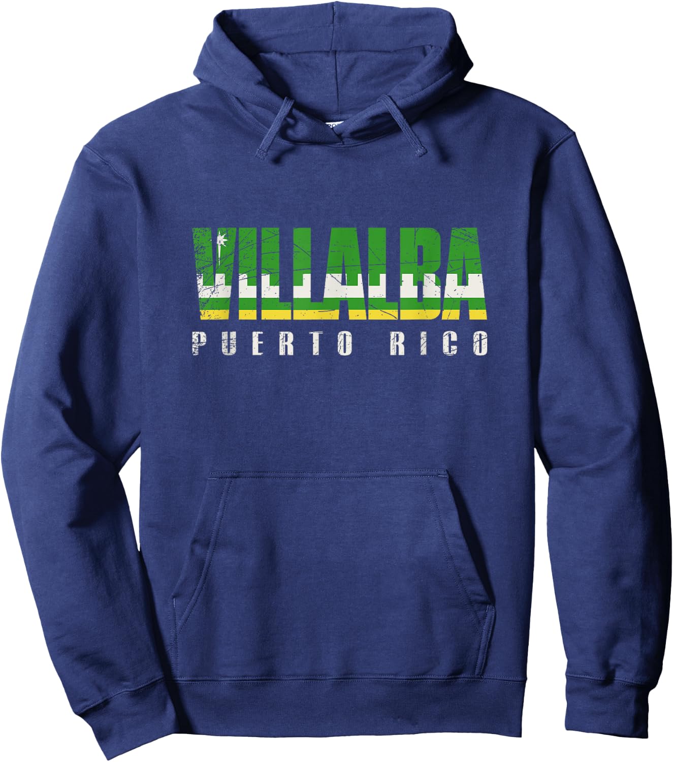 Villalba City in Puerto Rico, Villalba Flag Hoodie - Hoodie | Navy