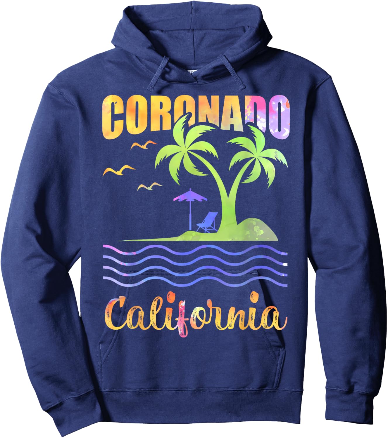 Summer Vacation Retro Sunset California Coronado Beach Women Kids Hoodie - Hoodie | Navy