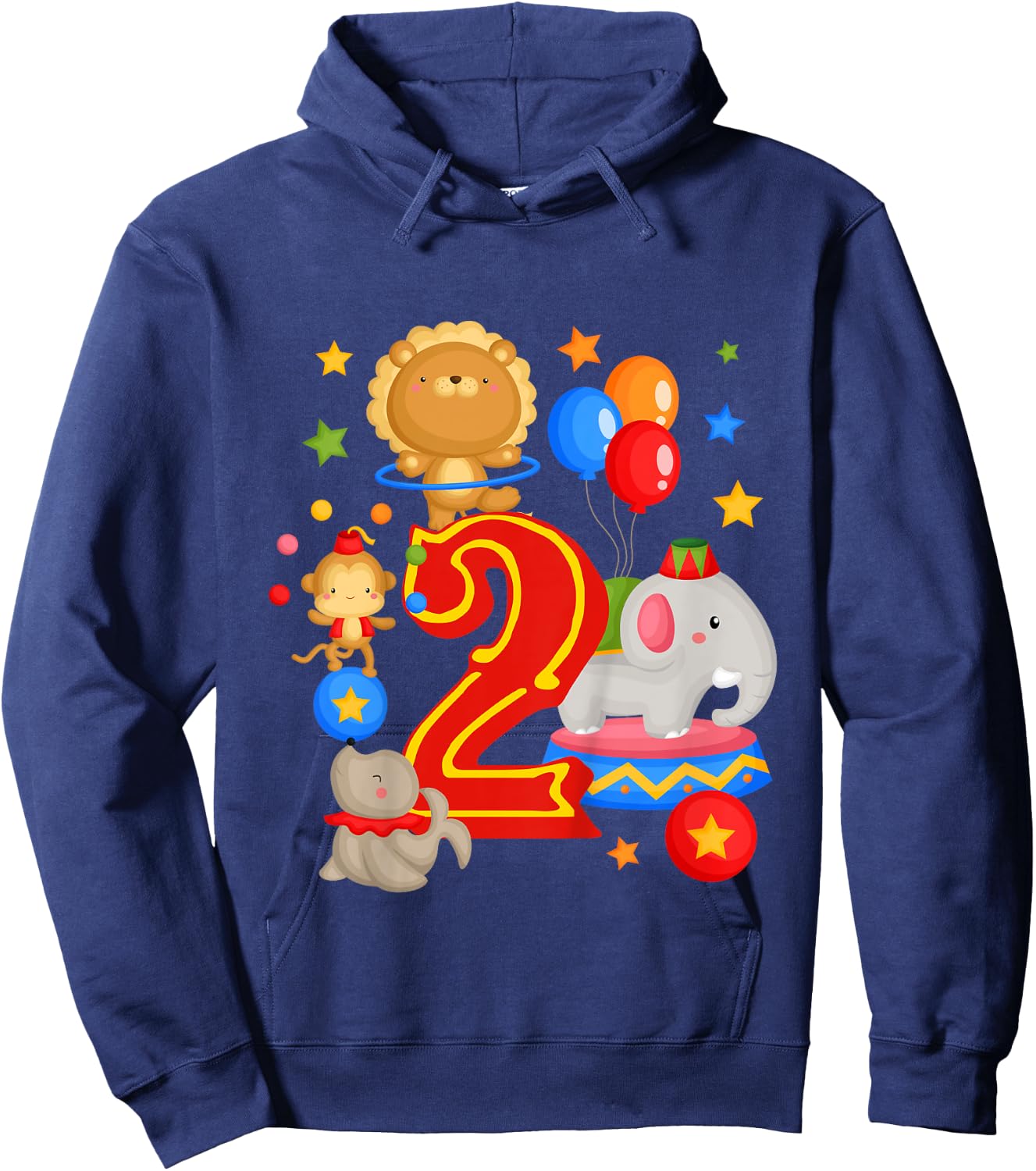 Circus Birthday 2nd Birthday Carnival 2 Years Old Hoodie - Hoodie | Navy