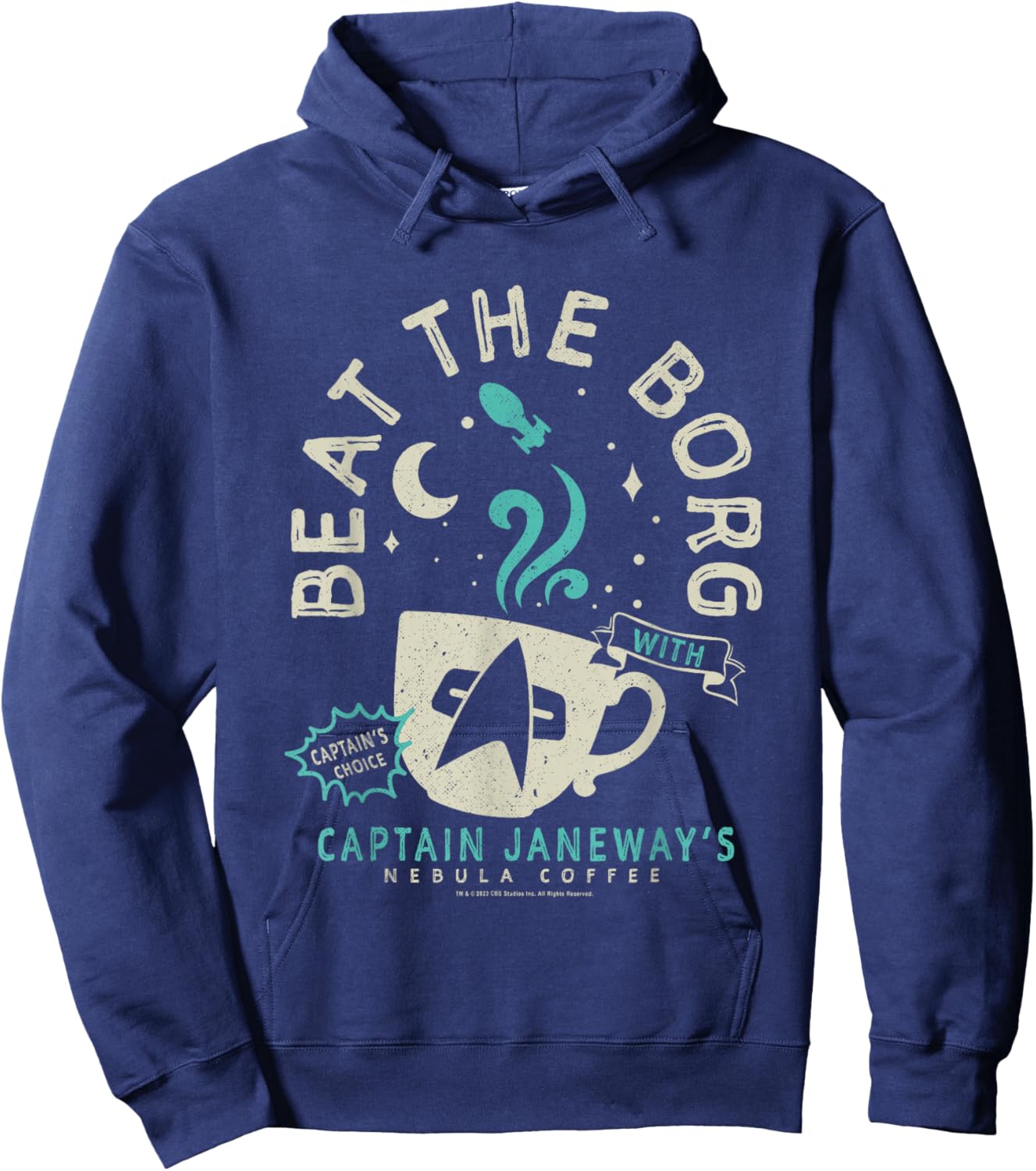 Star Trek: Voyager Captain Janeway's Beat The Borg Cup Hoodie - Hoodie | Navy
