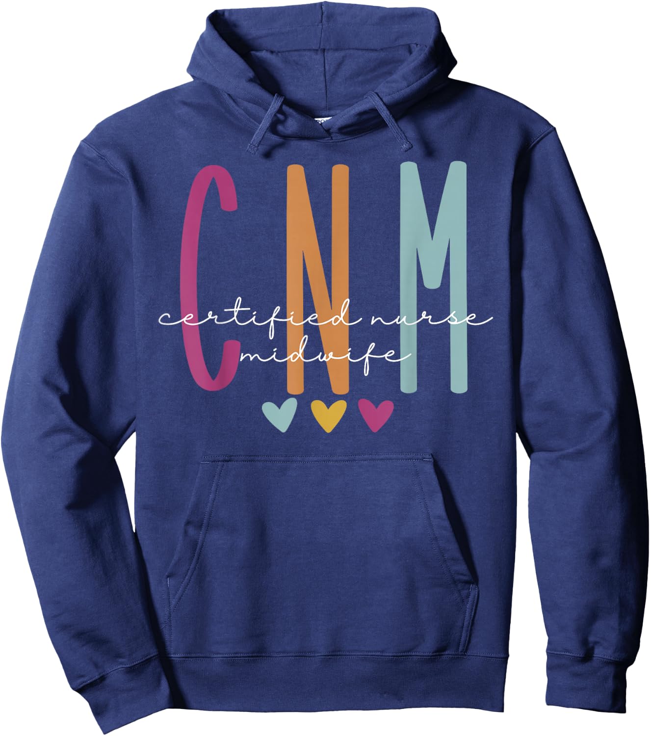 Retro CNM Certified Nurse Midwife Labor And Delivery Nurse Hoodie - Hoodie | Navy