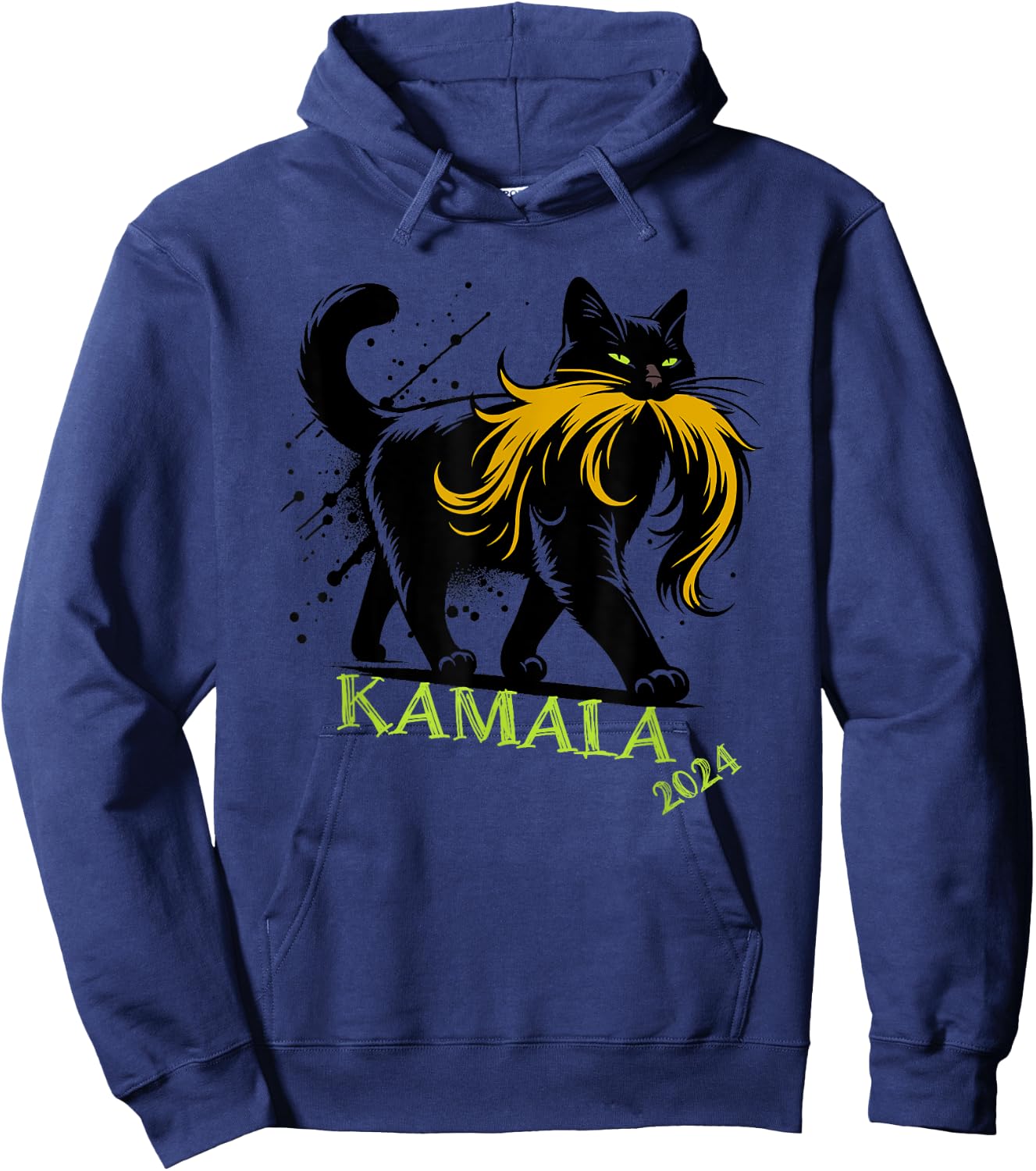 Kamala Harris Funny Retro Childless Cat Lady President 2024 Hoodie - Hoodie | Navy
