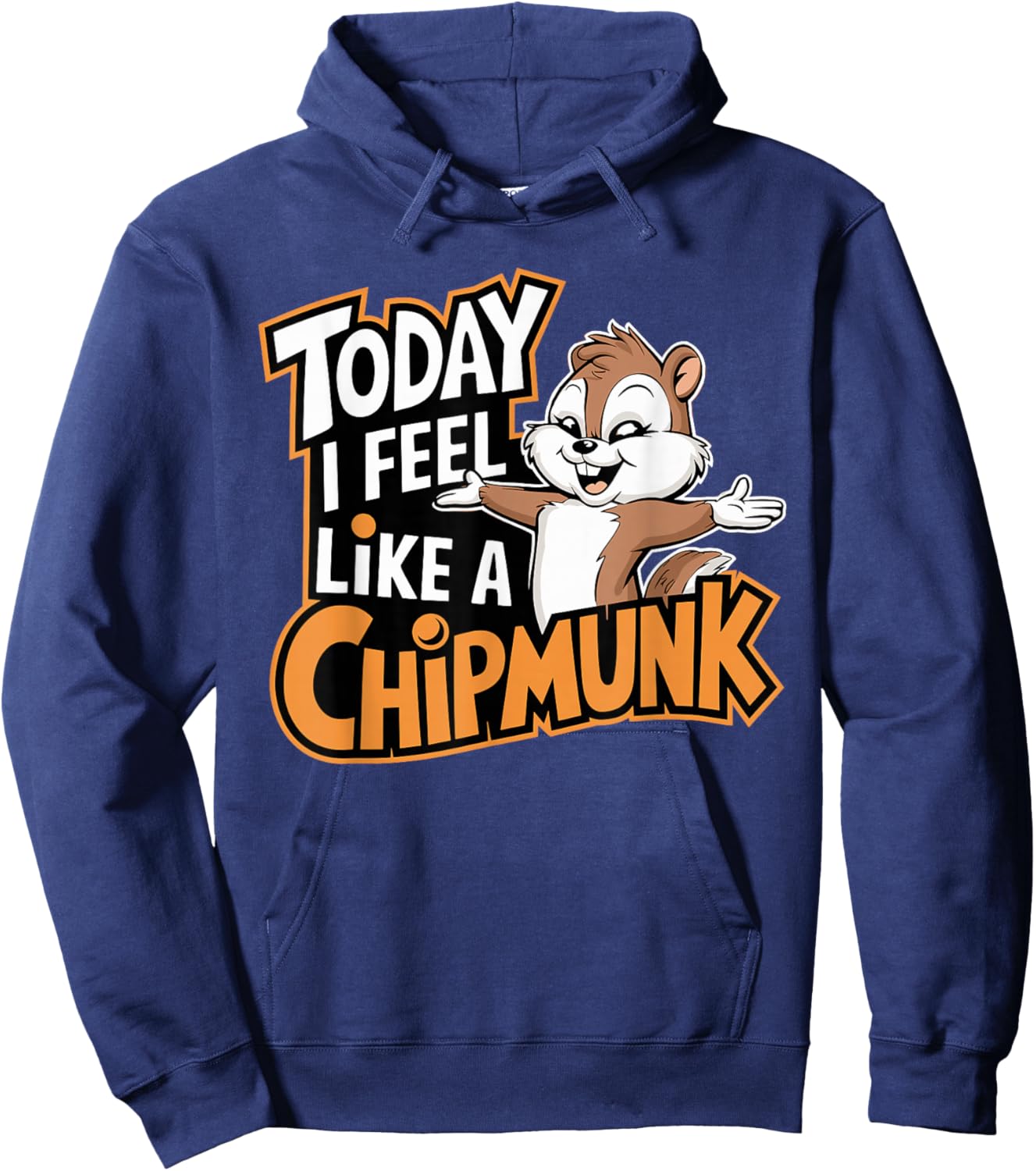 Today I Feel Like A Chipmunk Funny Cute Cartoon Kids Animal Hoodie - Hoodie | Navy