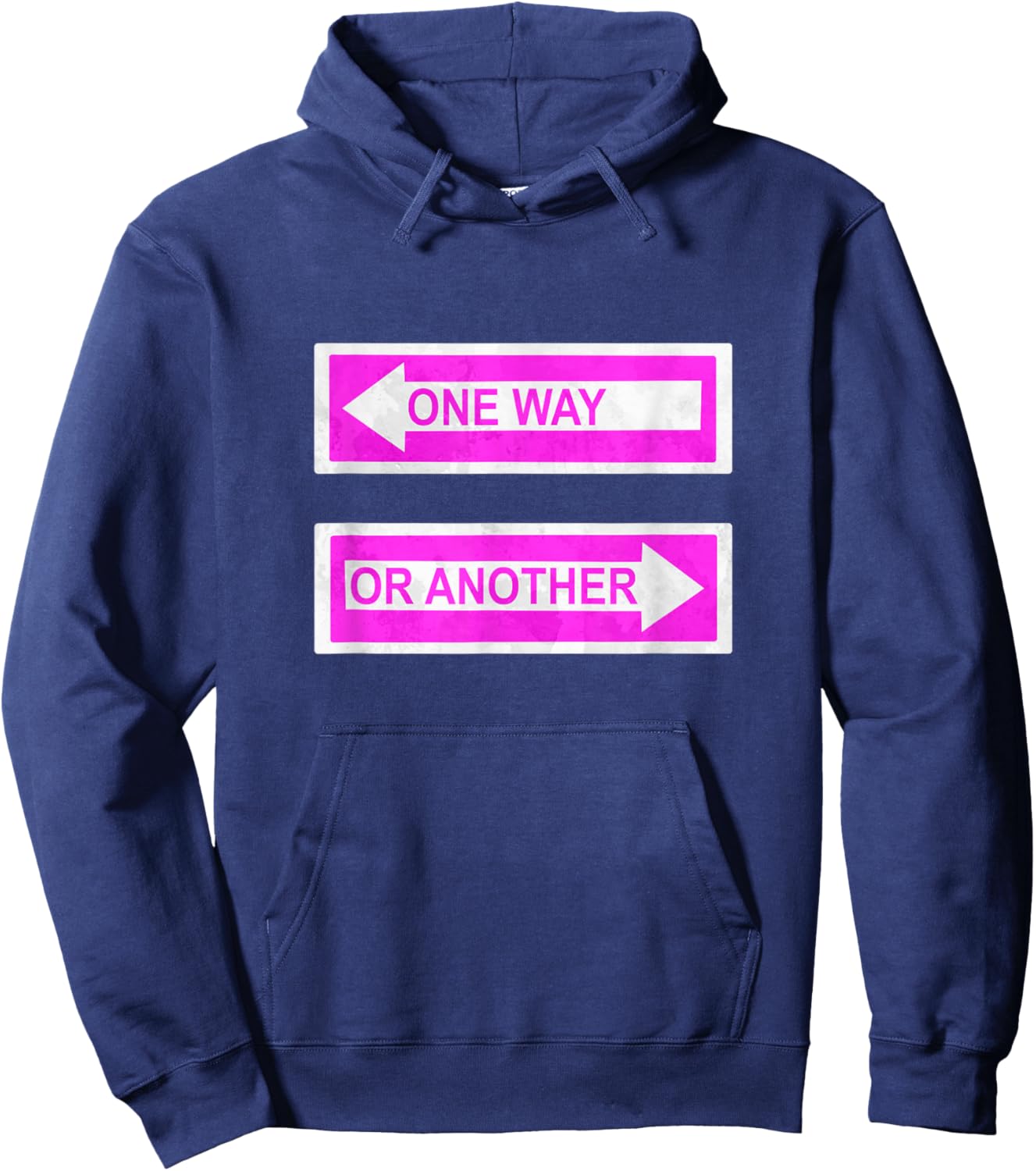 Pink Either Way Pink Graphic Hoodie - Hoodie | Navy
