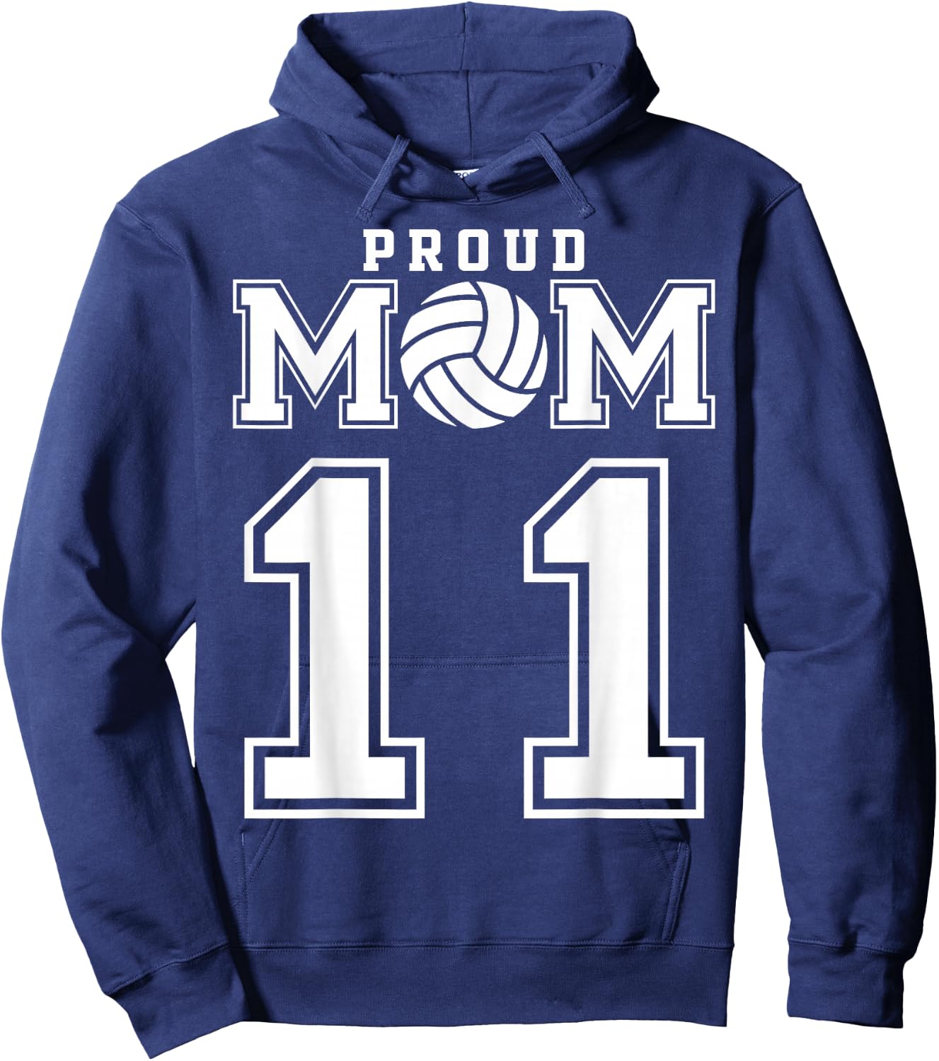Custom Proud Volleyball Mom Number 11 Personalized Women Hoodie - Hoodie | Navy