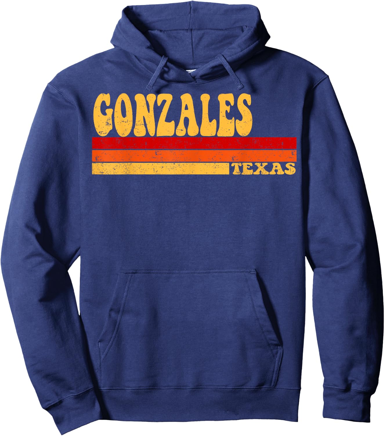 GONZALES Texas City Vintage Roots Retro Design 70s 80s Hoodie - Hoodie | Navy