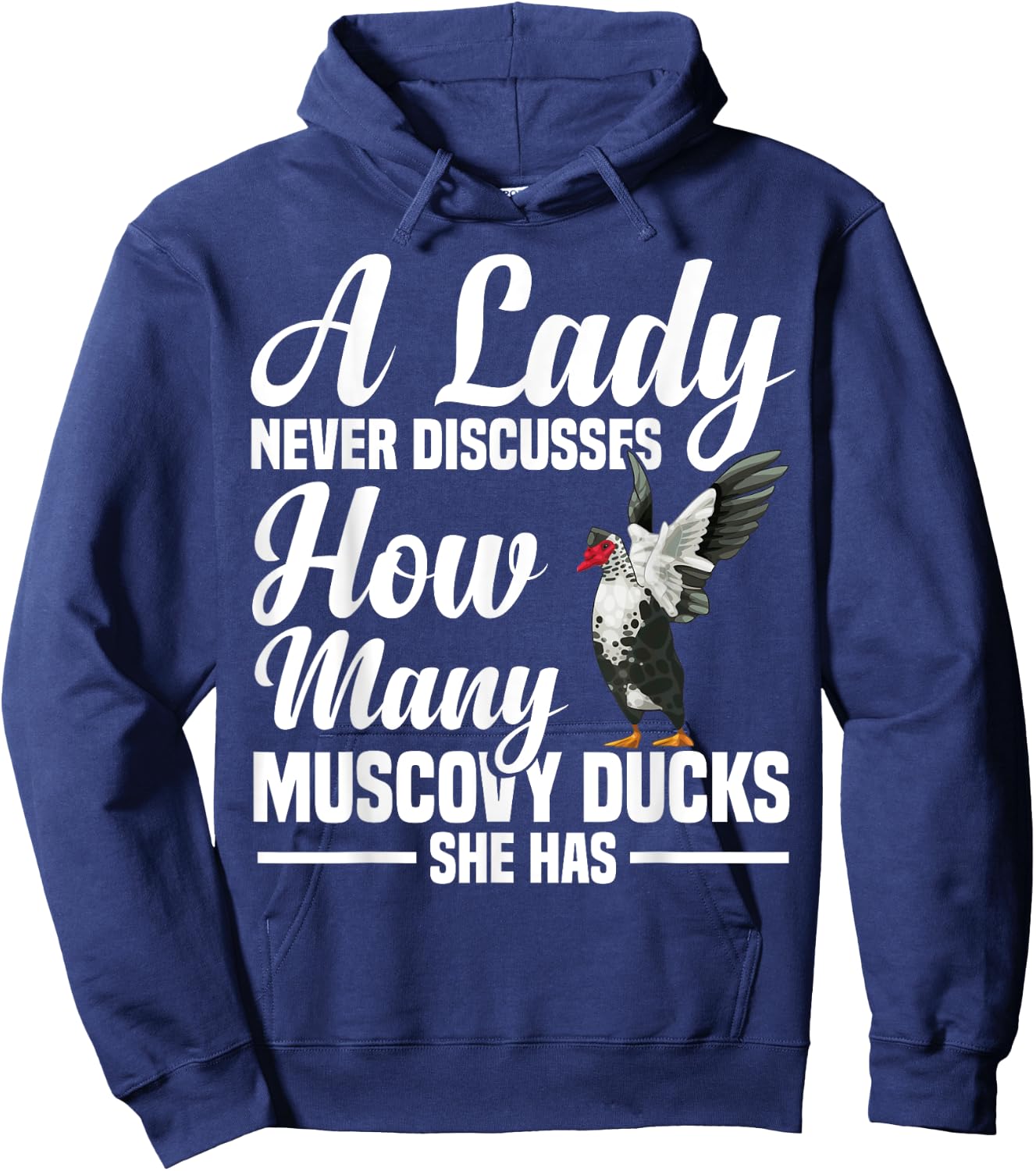 Muscovy Duck Plush Muscovy Duck Toys Ornament Muscovy Ducks Hoodie - Hoodie | Navy
