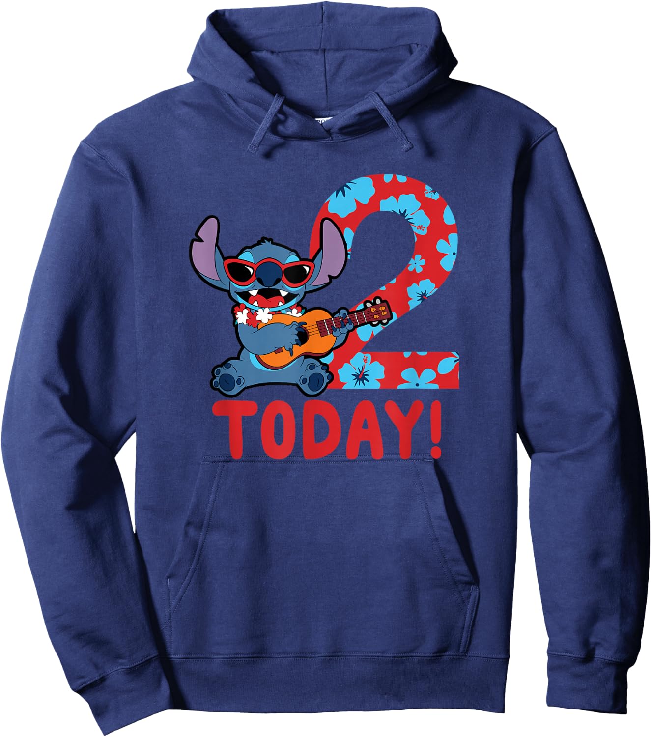 Disney Lilo & Stitch Tropical Birthday 2 Years Old Today Hoodie - Hoodie | Navy