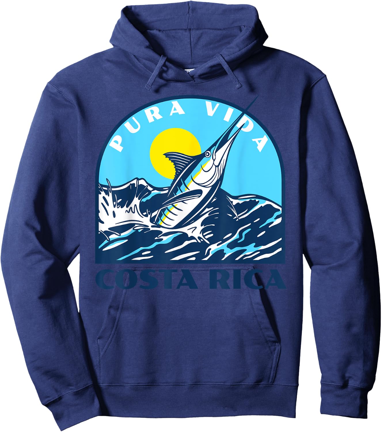 Pura Vida Costa Rica Fishing -Marlin and Sailfish Adventure Hoodie - Hoodie | Navy