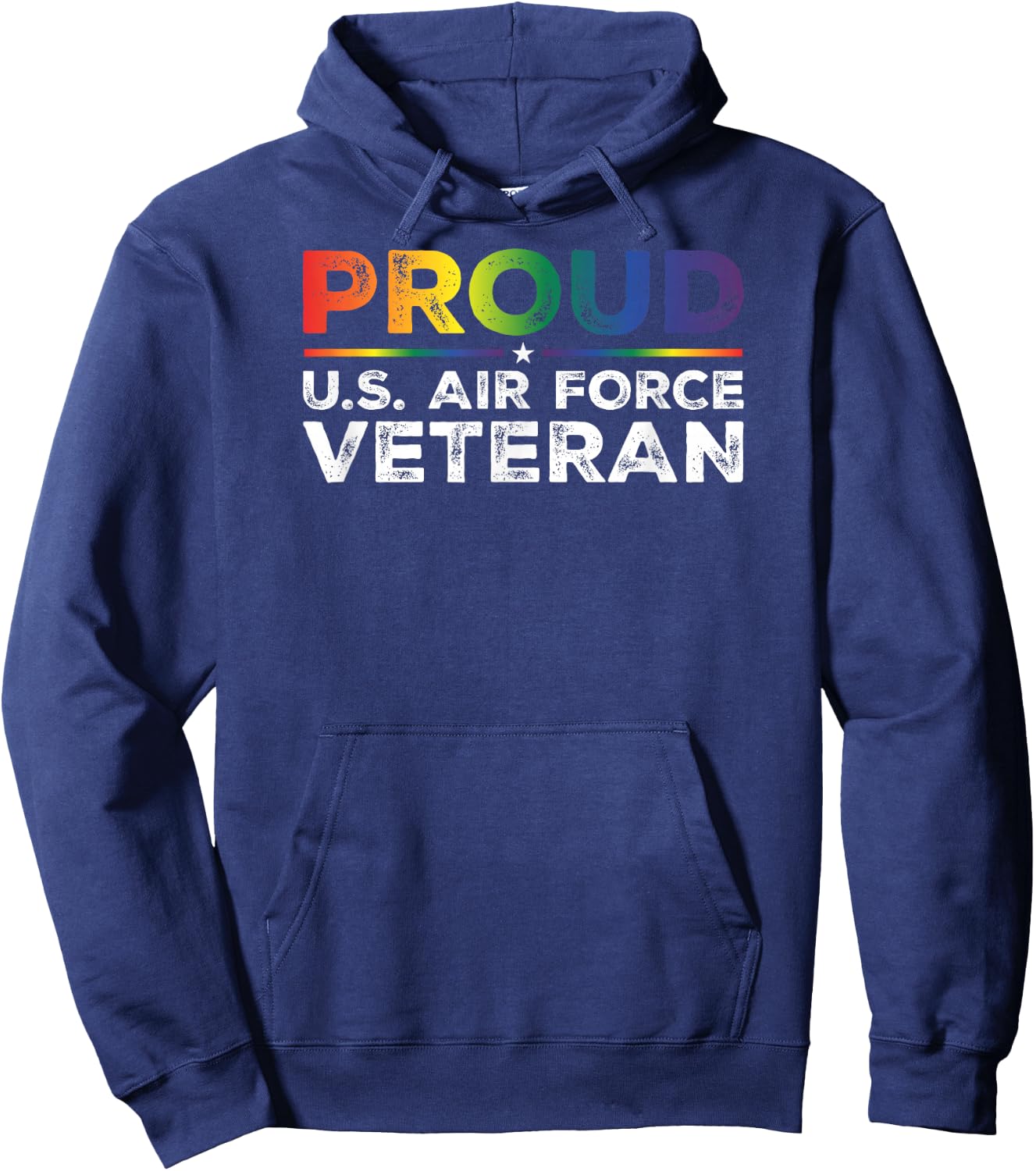 Proud U.S. Air Force Veteran Gay Proud Rainbow Flag Hoodie - Hoodie | Navy