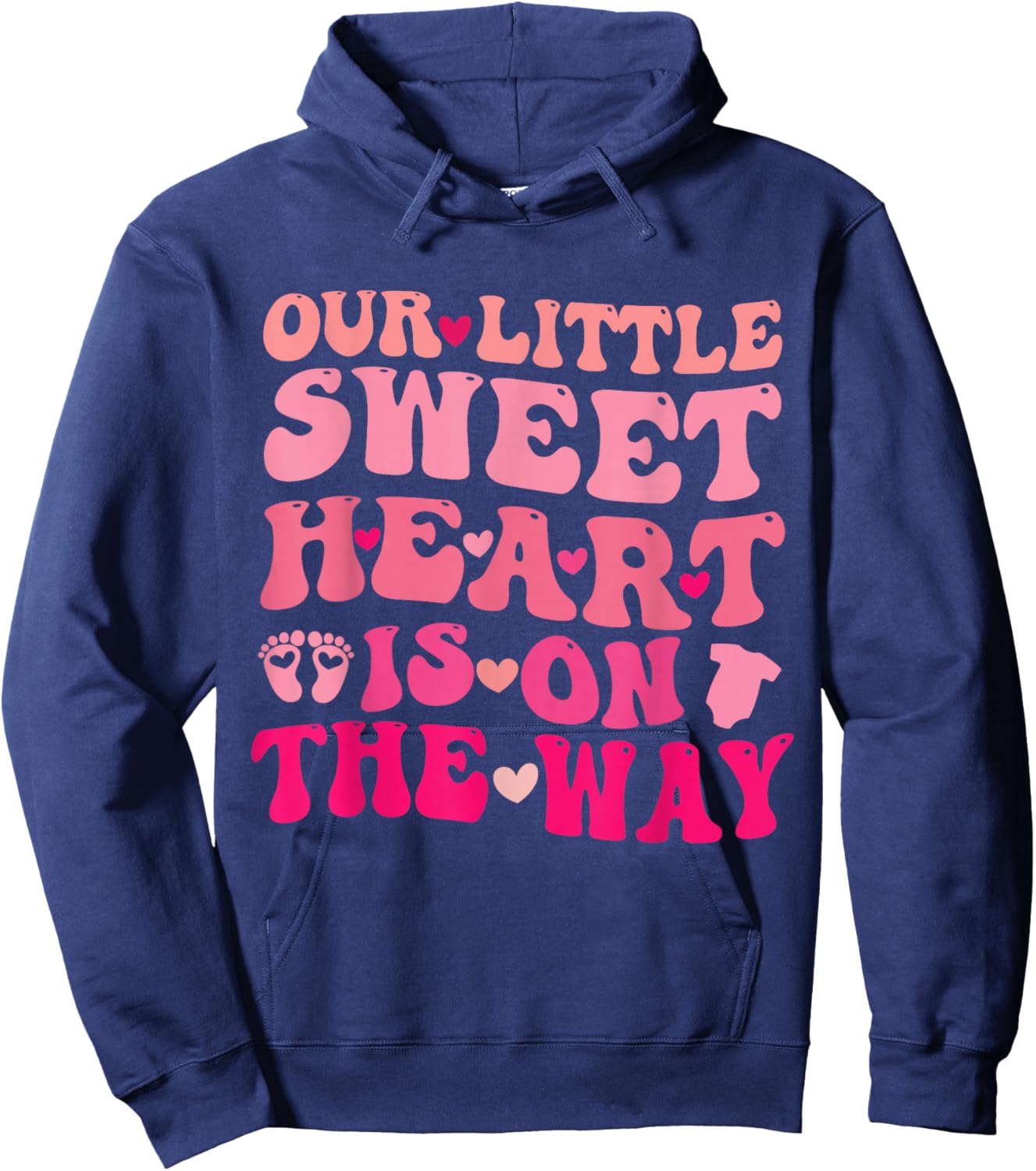 Our Little Sweetheart On The Way, Pregnancy Announcement Hoodie - Hoodie | Navy