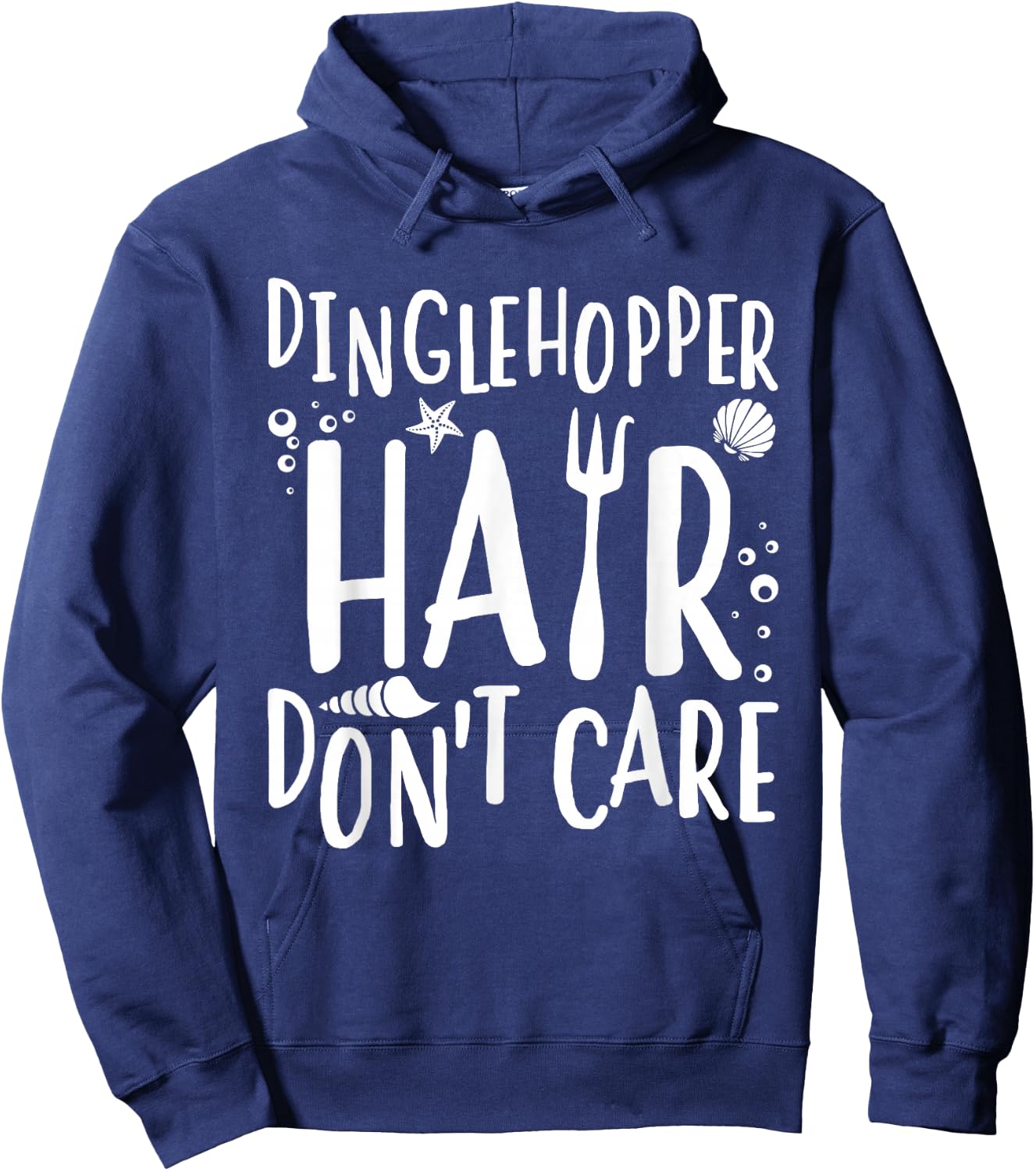 Mermaid Dinglehopper Hair Don't Care Women Girls Hoodie - Hoodie | Navy