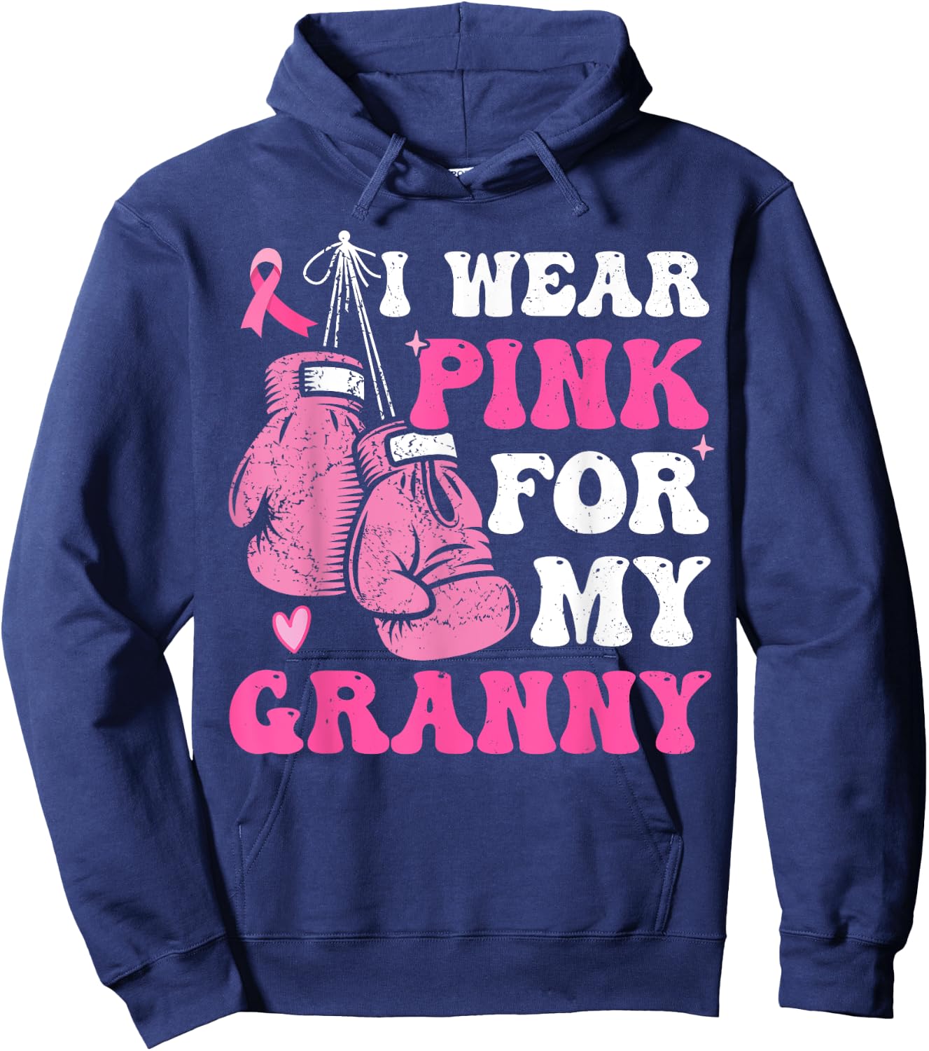 I Wear Pink For My Granny Breast Cancer Grandma For Kids Hoodie - Hoodie | Navy