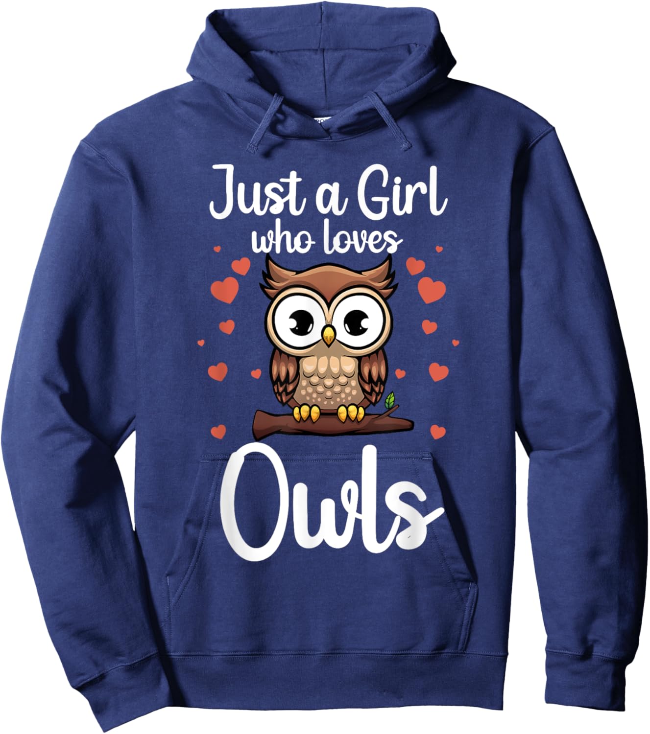 Funny Owl Design Girls Nocturnal Bird Owl Lovers Hoodie - Hoodie | Navy