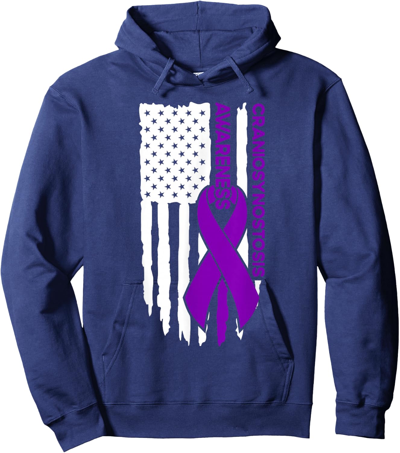 Craniosynostosis Awareness Flag Craniosynostosis Hoodie - Hoodie | Navy
