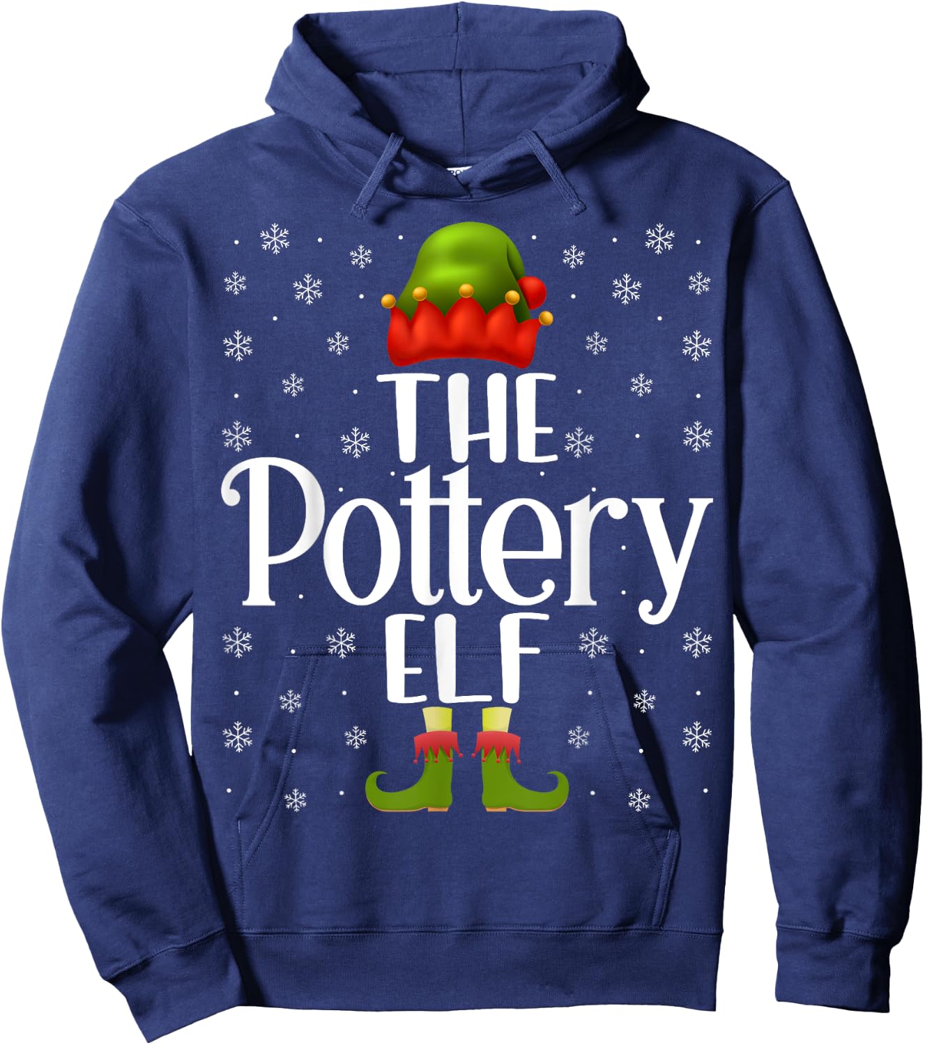 The Pottery Elf Funny Ceramics Artist Clay Pottery Christmas Hoodie - Hoodie | Navy