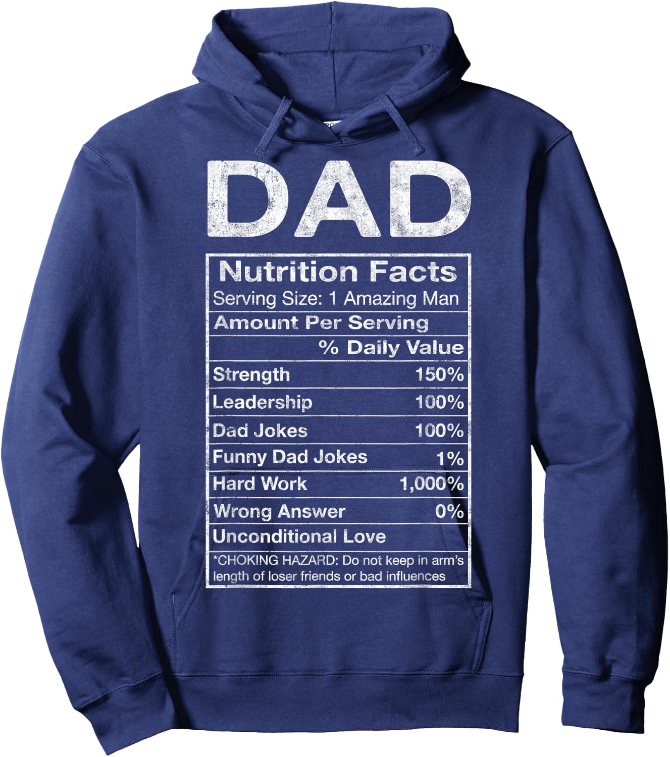 Dad Nutrition Facts Father's Day Grandpa Father Daddy Humor Hoodie - Hoodie | Navy