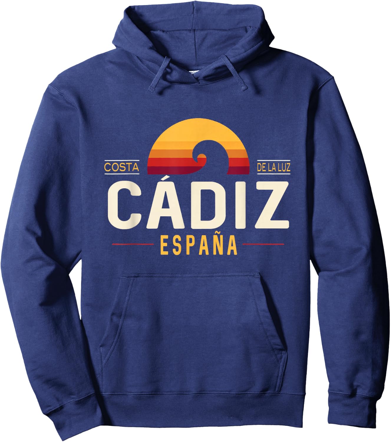 Cadiz Spain | Cádiz Costa de la Luz España Retro Wave Logo Hoodie - Hoodie | Navy