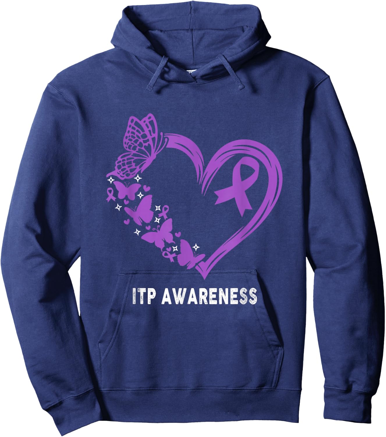 ITP Awareness Heart ITP Warrior Hoodie - Hoodie | Navy