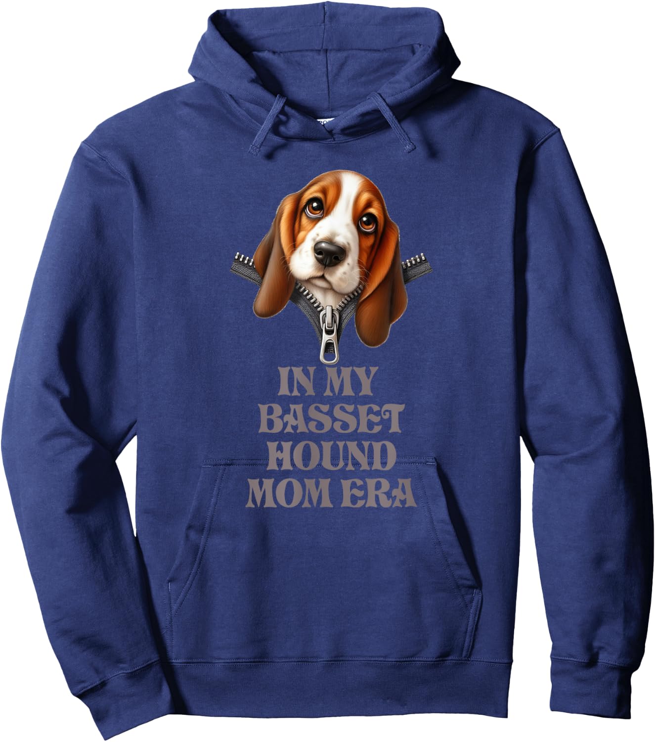 In My Basset Hound Mom Era Hoodie - Hoodie | Navy