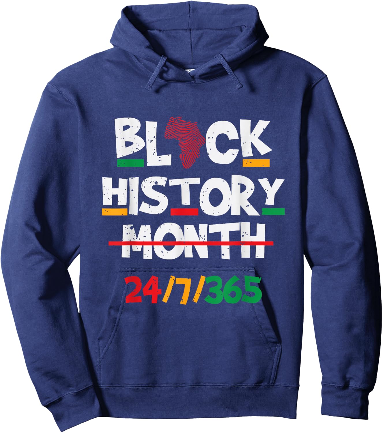 Black Heritage Black History Month 24 7 Proud Hoodie - Hoodie | Navy