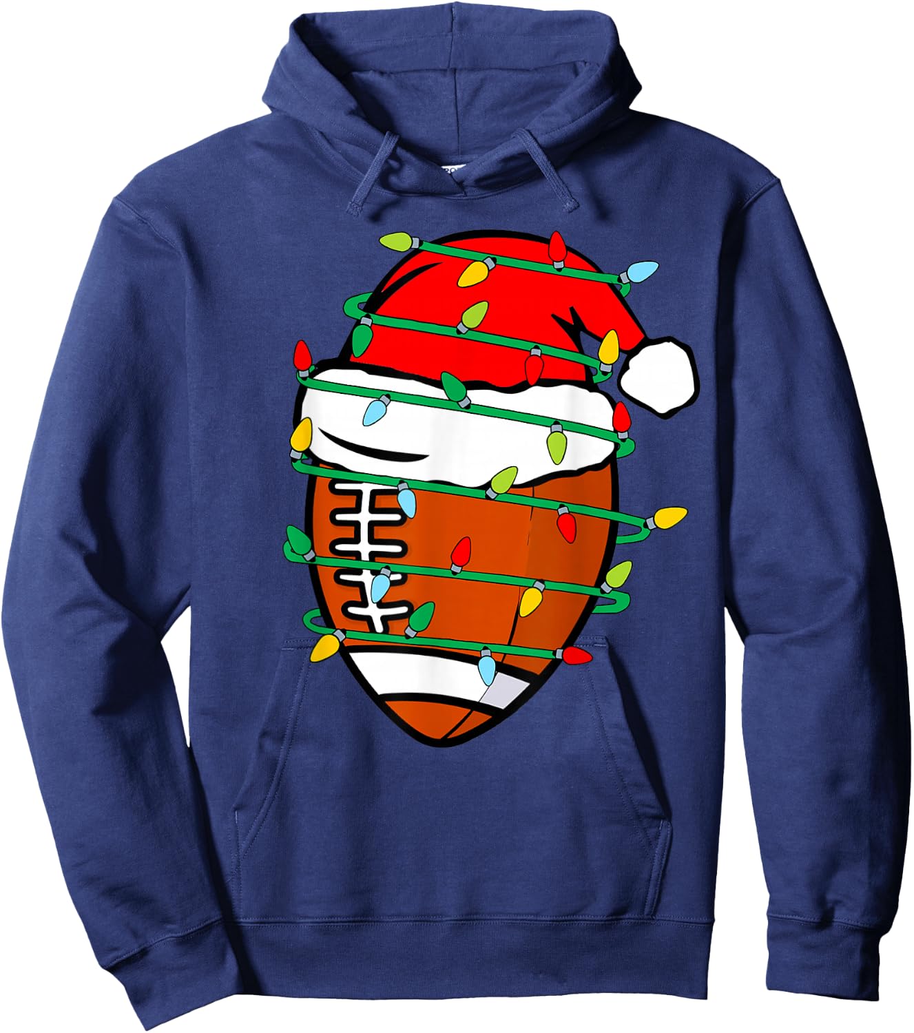 Christmas Football Xmas Santa Sports Kids Boys Men Christmas Hoodie - Hoodie | Navy