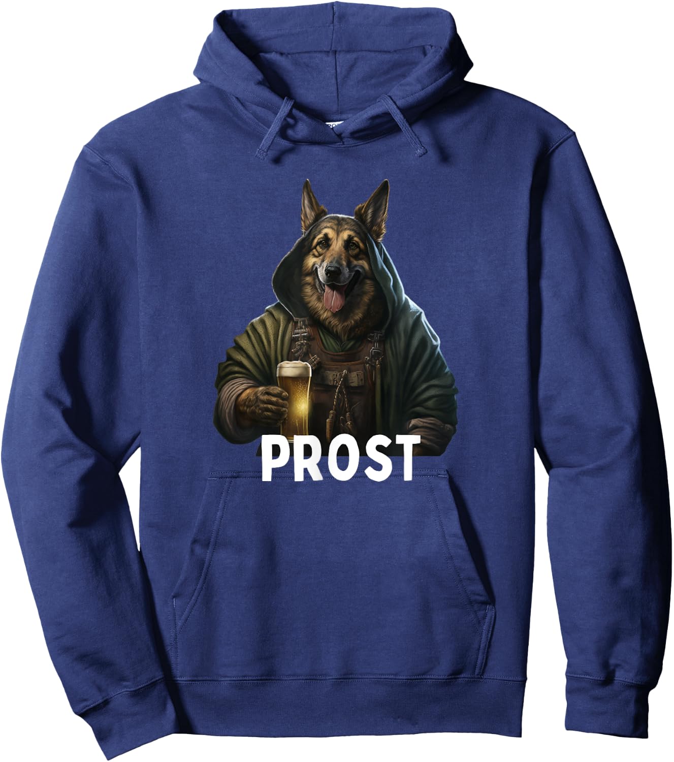 Prost Funny German Shepherd drinking beer Oktoberfest Hoodie - Hoodie | Navy