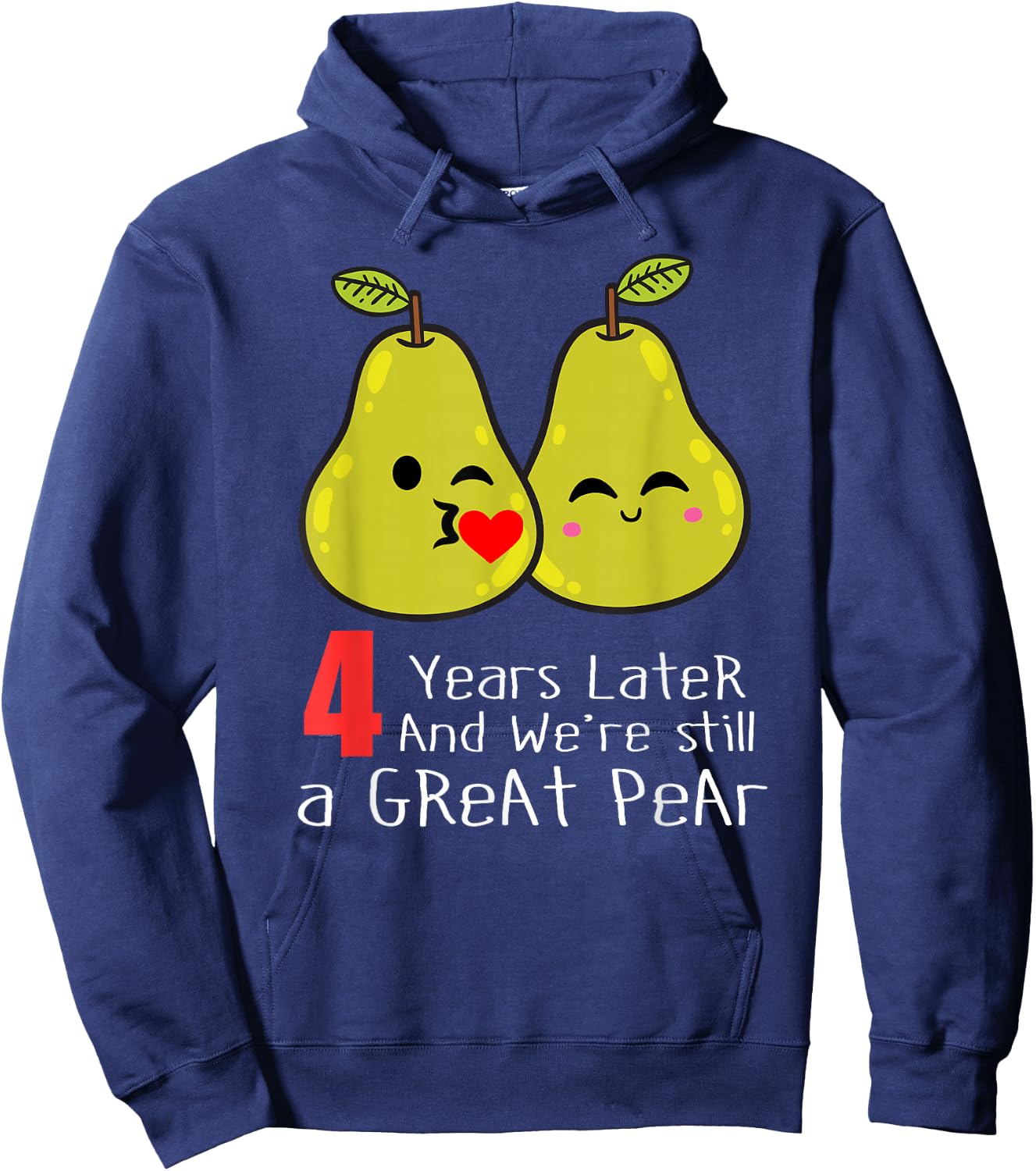 4th Wedding Anniversary Shirt Gifts Funny Couples Hoodie - Hoodie | Navy