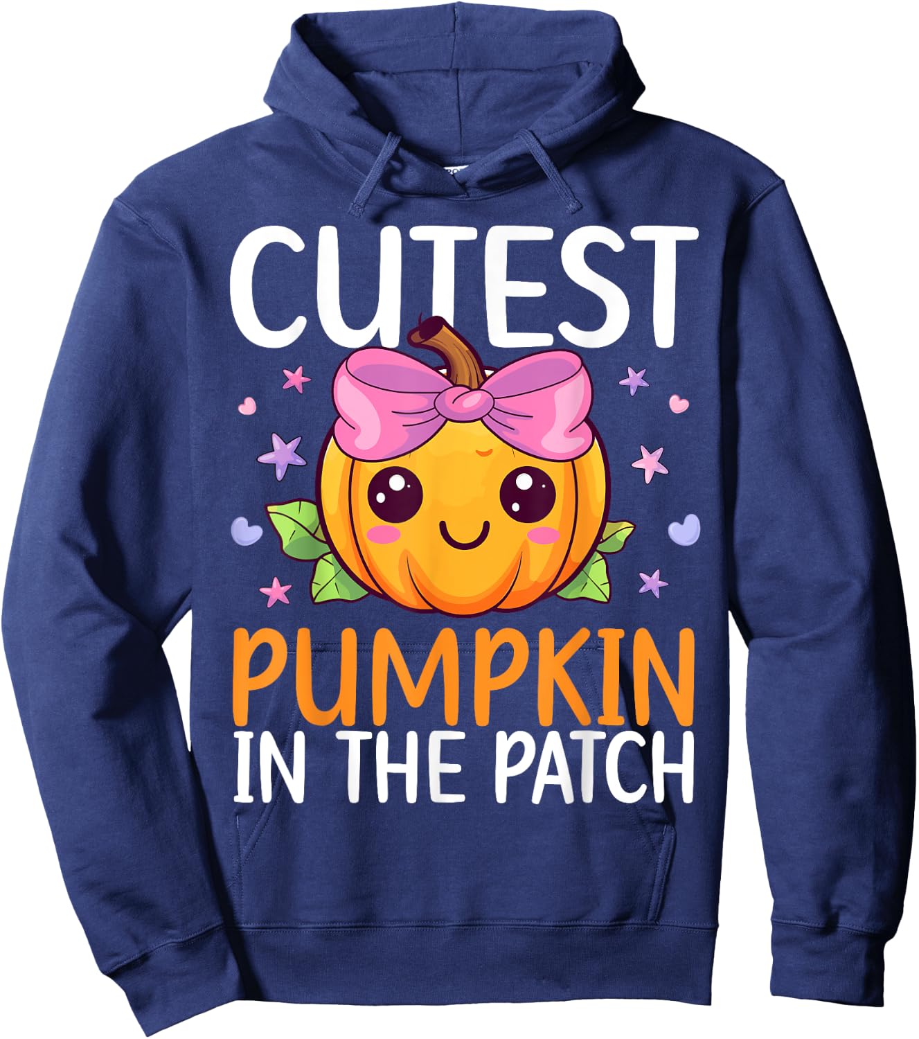 Cutest Pumpkin In The Patch Halloween Costume Toddlers Girls Hoodie - Hoodie | Navy