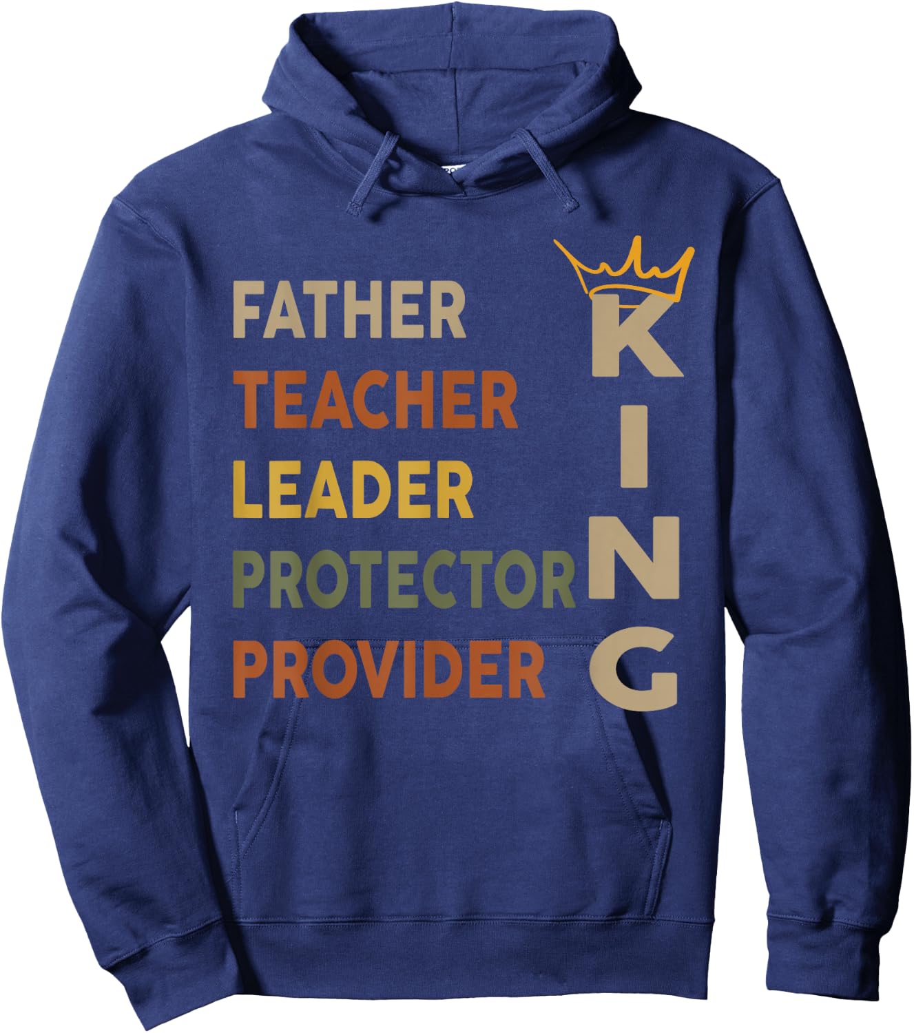 Father's Day African American Father Leader Black King Dad Hoodie - Hoodie | Navy