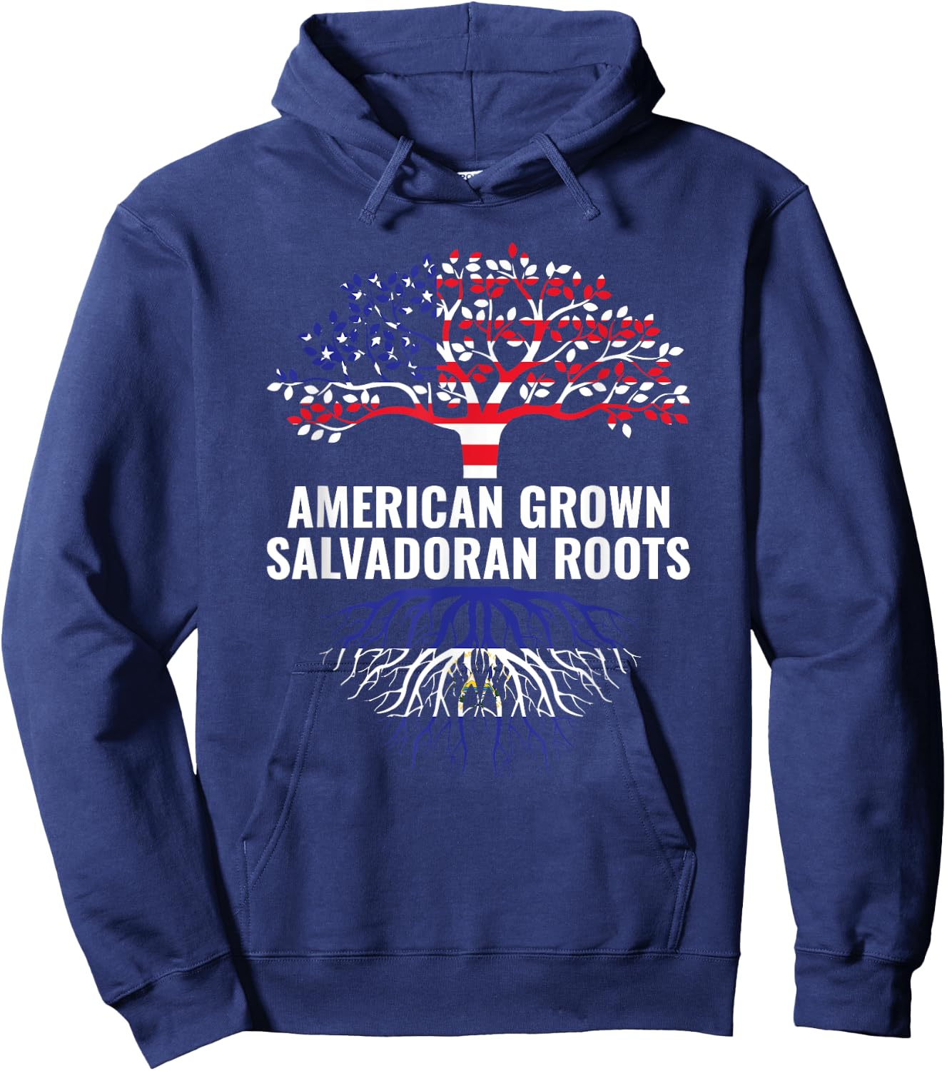 American Grown Salvadoran Roots El Salvador Salvadorian Hoodie - Hoodie | Navy