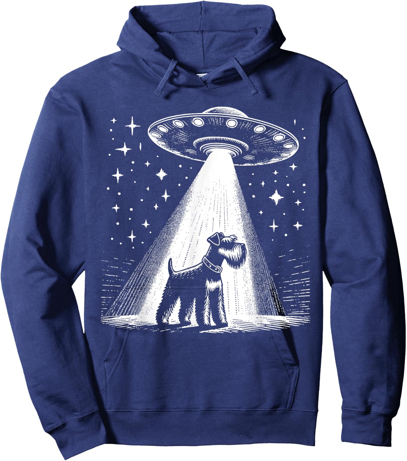 Schnauzer Mom Dad Dog - Funny Alien UFO Women Hoodie - Hoodie | Navy