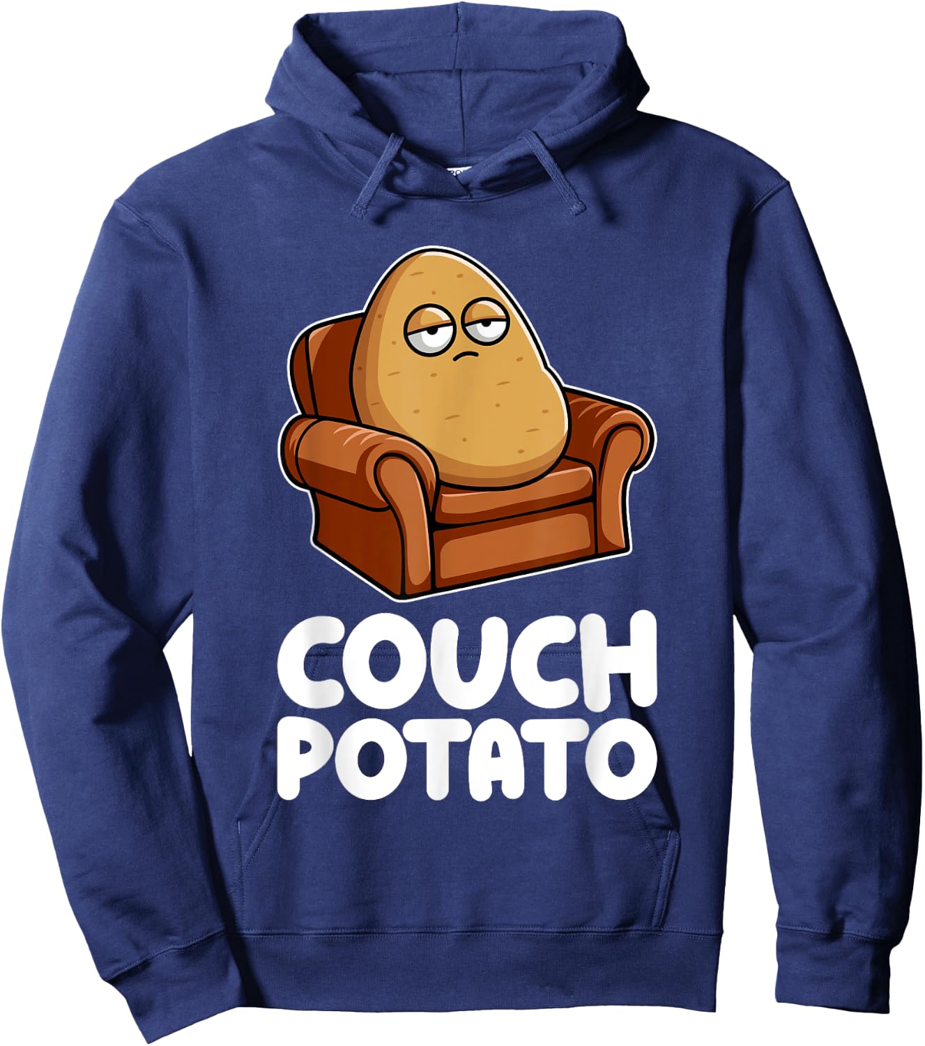 Potato Lazy Tired Vegetable Food Humor Funny Pun Dad Mom Hoodie - Hoodie | Navy
