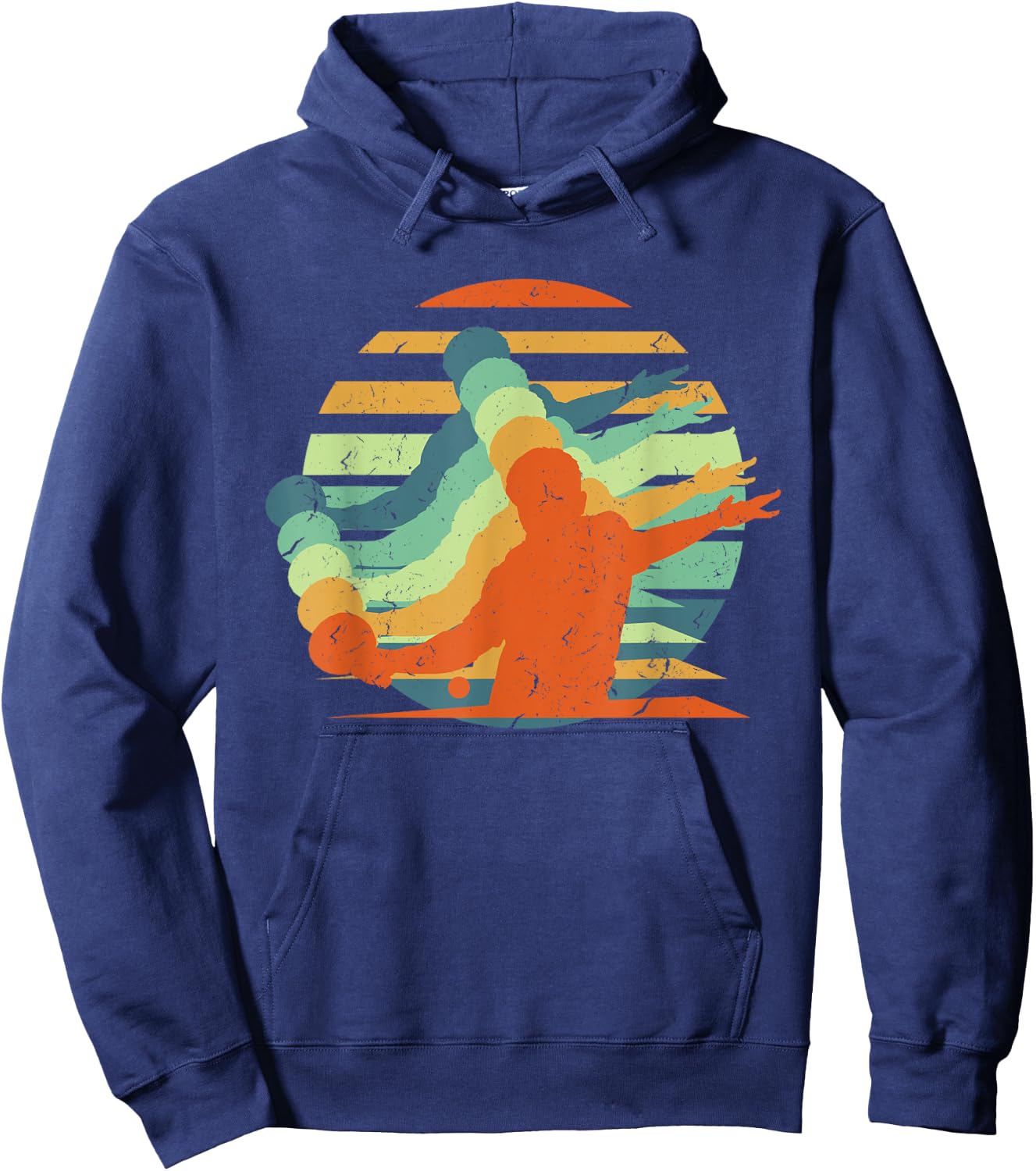 Table Tennis, Ping-Pong, Men Women Kids, Retro, Vintage Hoodie - Hoodie | Navy