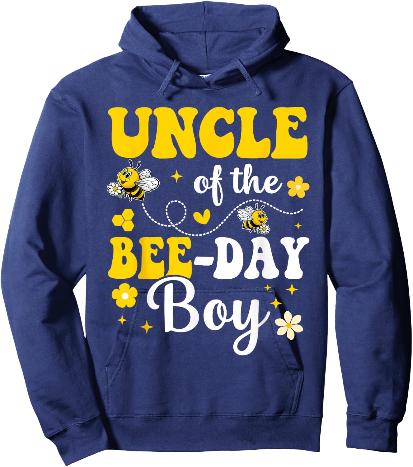 Uncle of The Bee Day Boy Bee Birthday Party Matching Family Hoodie - Hoodie | Navy