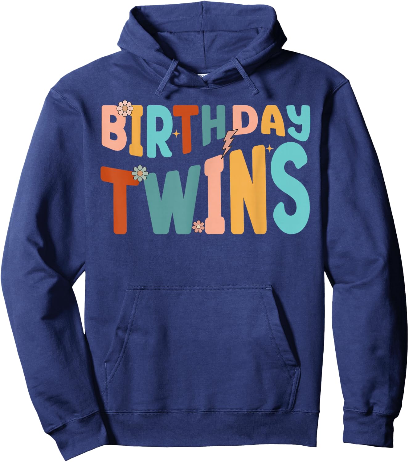 It's Our Birthday Twins Matching Girl's Women's Groovy Retro Hoodie - Hoodie | Navy