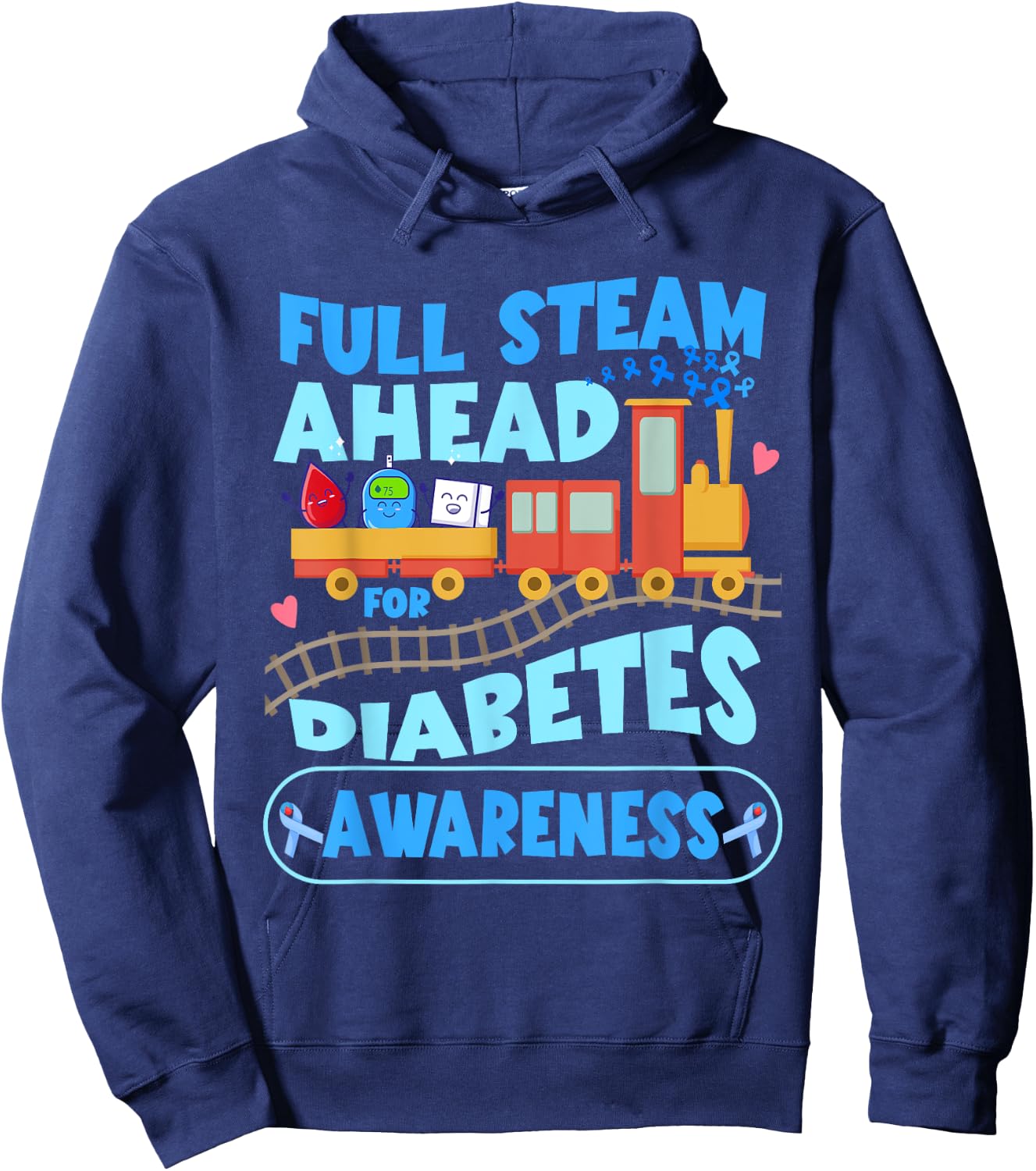 Diabetic Kids Toddler Diabetes Awareness T1D Warrior Hoodie - Hoodie | Navy