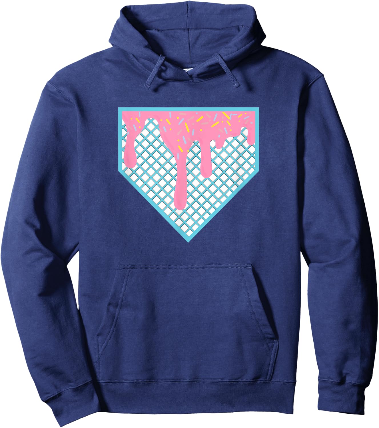 Funny Home Plate Drip - Ice Cream Softball & Baseball Men Women Girls Kids Hoodie - Hoodie | Navy