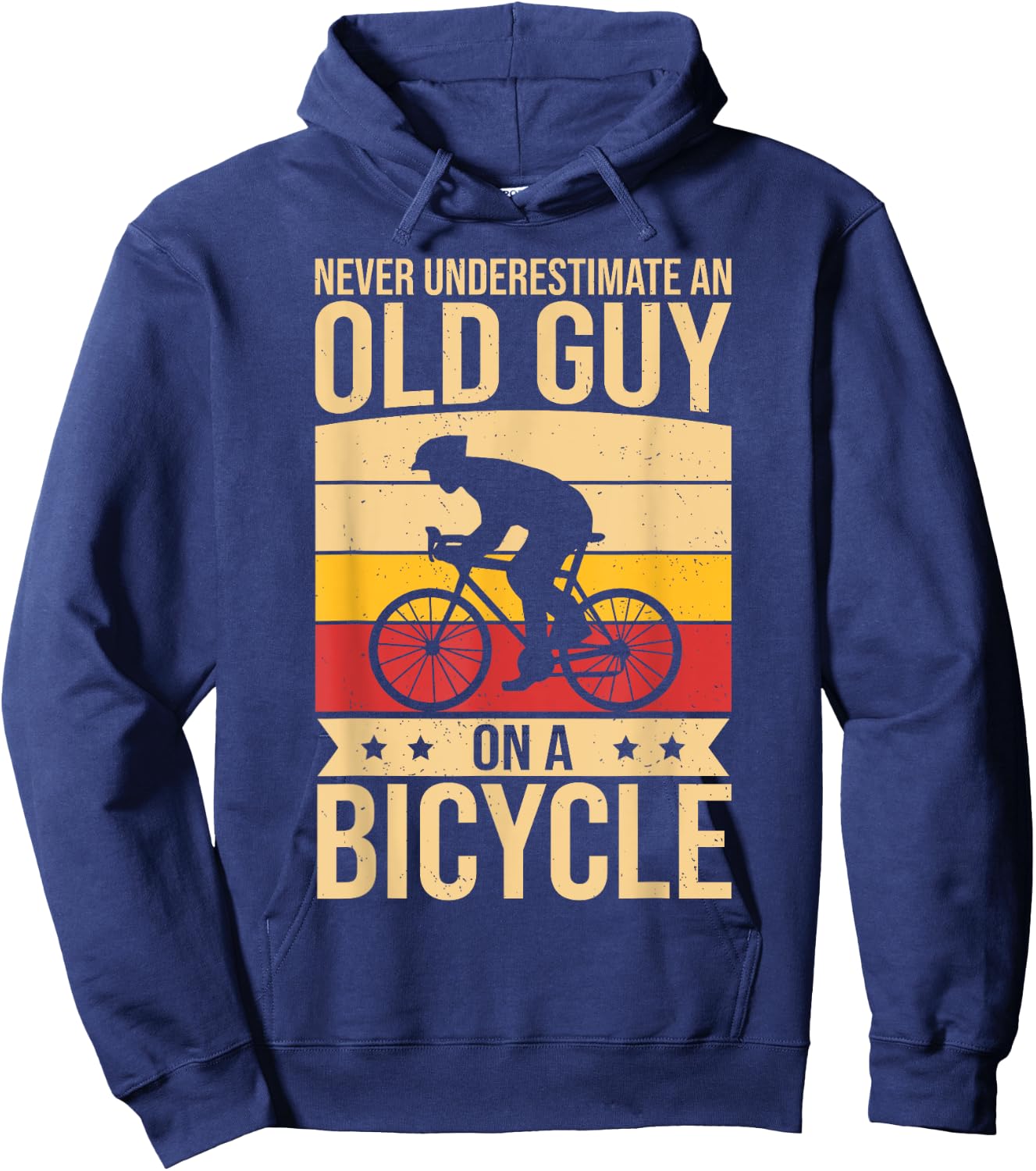 Funny Cycling Men Biking Never Underestimate An Old Biker Hoodie - Hoodie | Navy