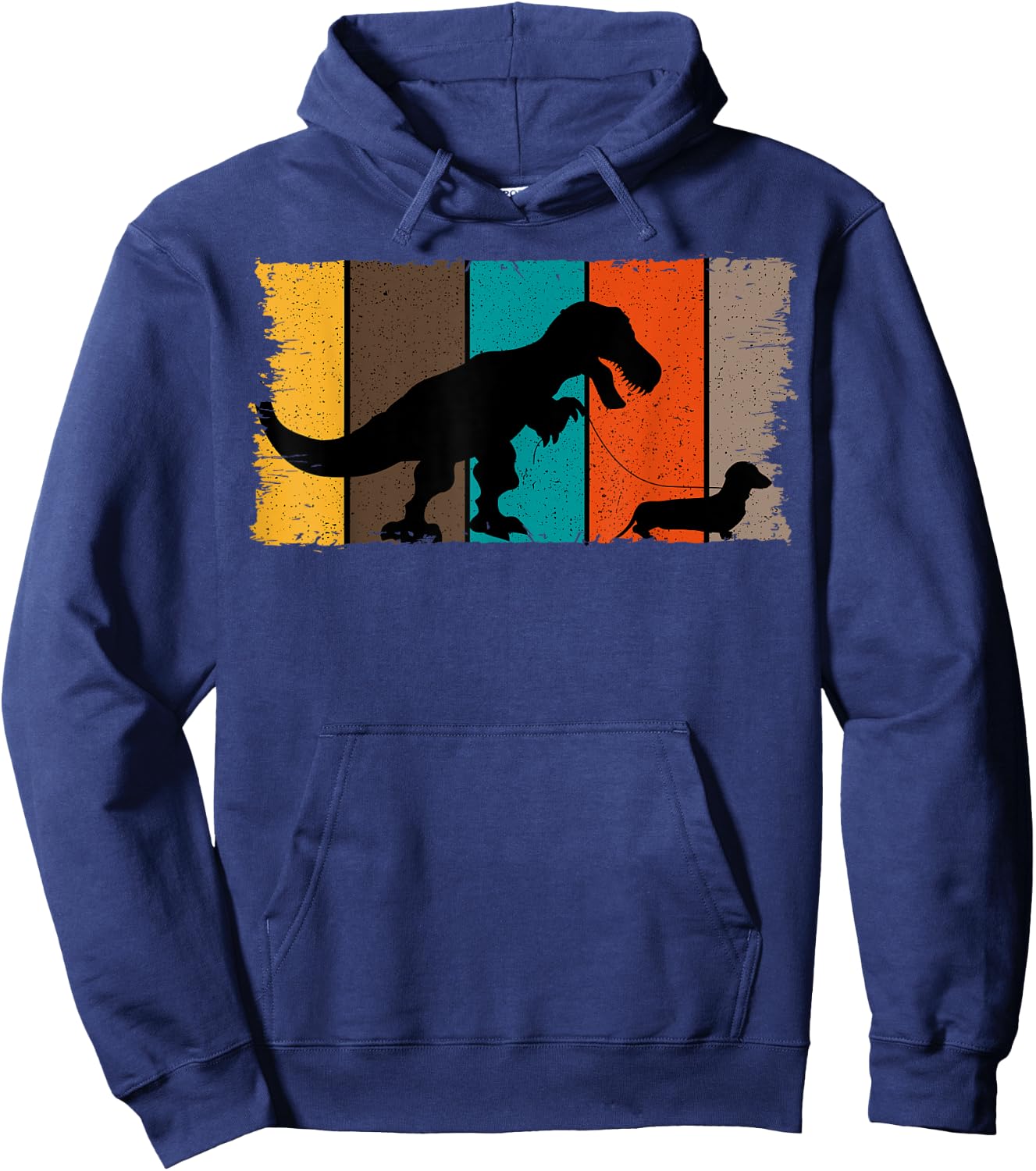 T-Rex Walking Dachshund Sausage Dog Lover Hoodie - Hoodie | Navy