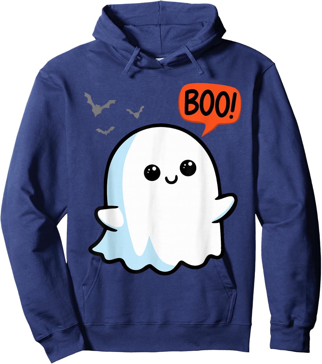 Ghost Saying Boo Spooky Halloween Cute toddler boys girls Hoodie - Hoodie | Navy