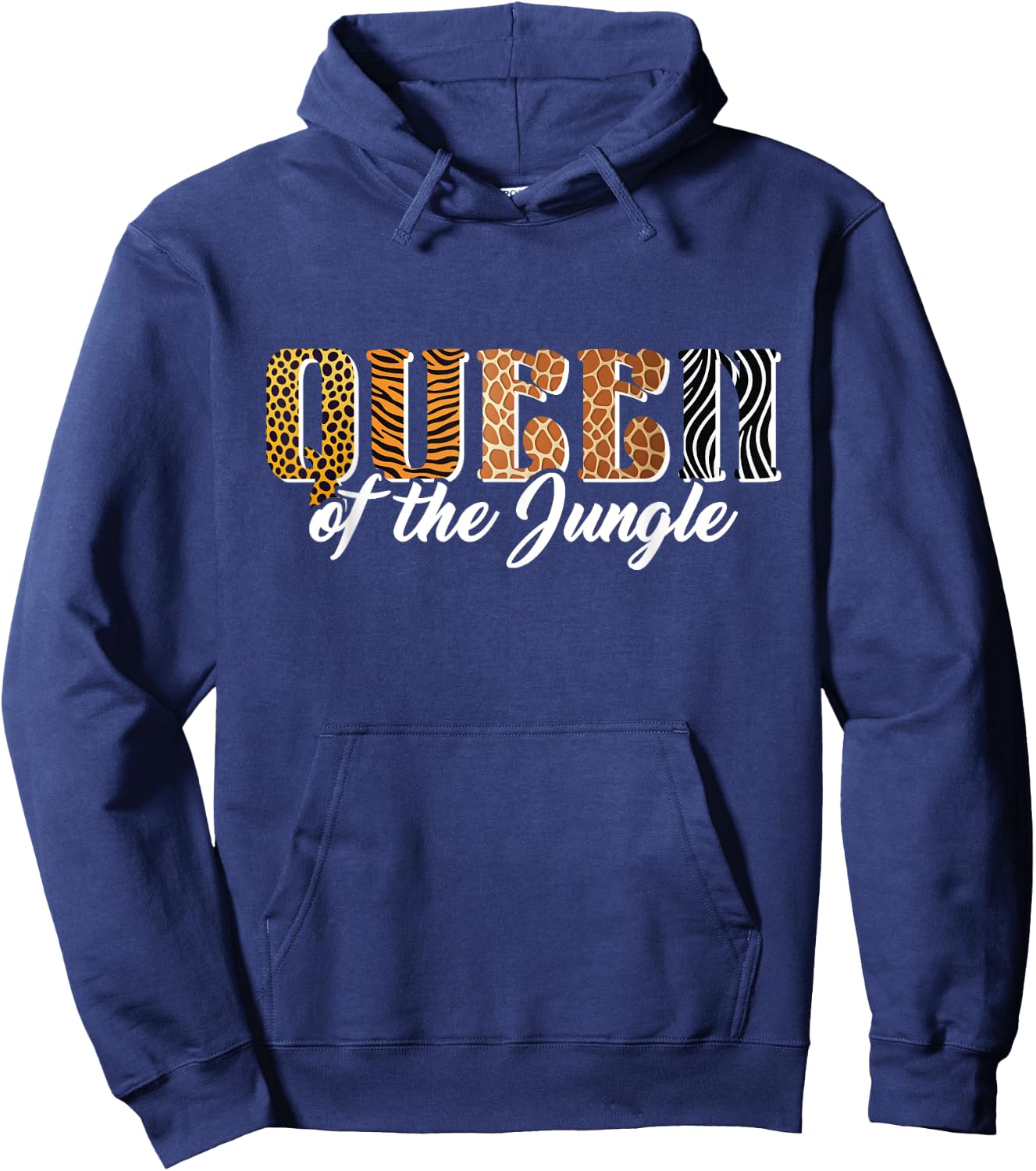 Queen of the Jungle Safari Animal Birthday Matching Women Hoodie - Hoodie | Navy
