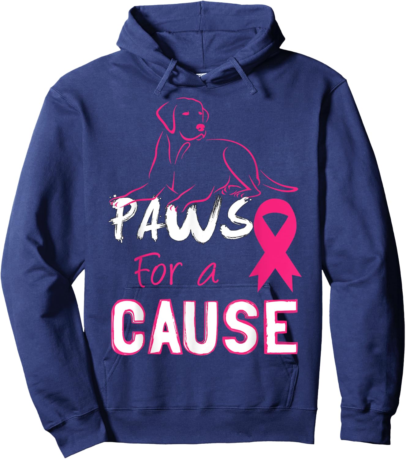 Paws For A Cause Breast Cancer Support Men Women Kid Hoodie - Hoodie | Navy