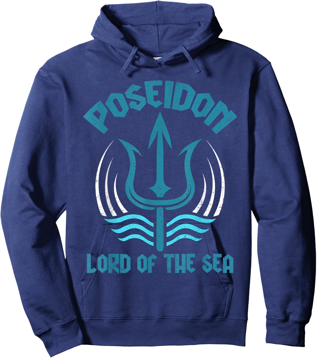 Poseidon Trident Shirt Lord of the Sea Greek God Symbol Hoodie - Hoodie | Navy