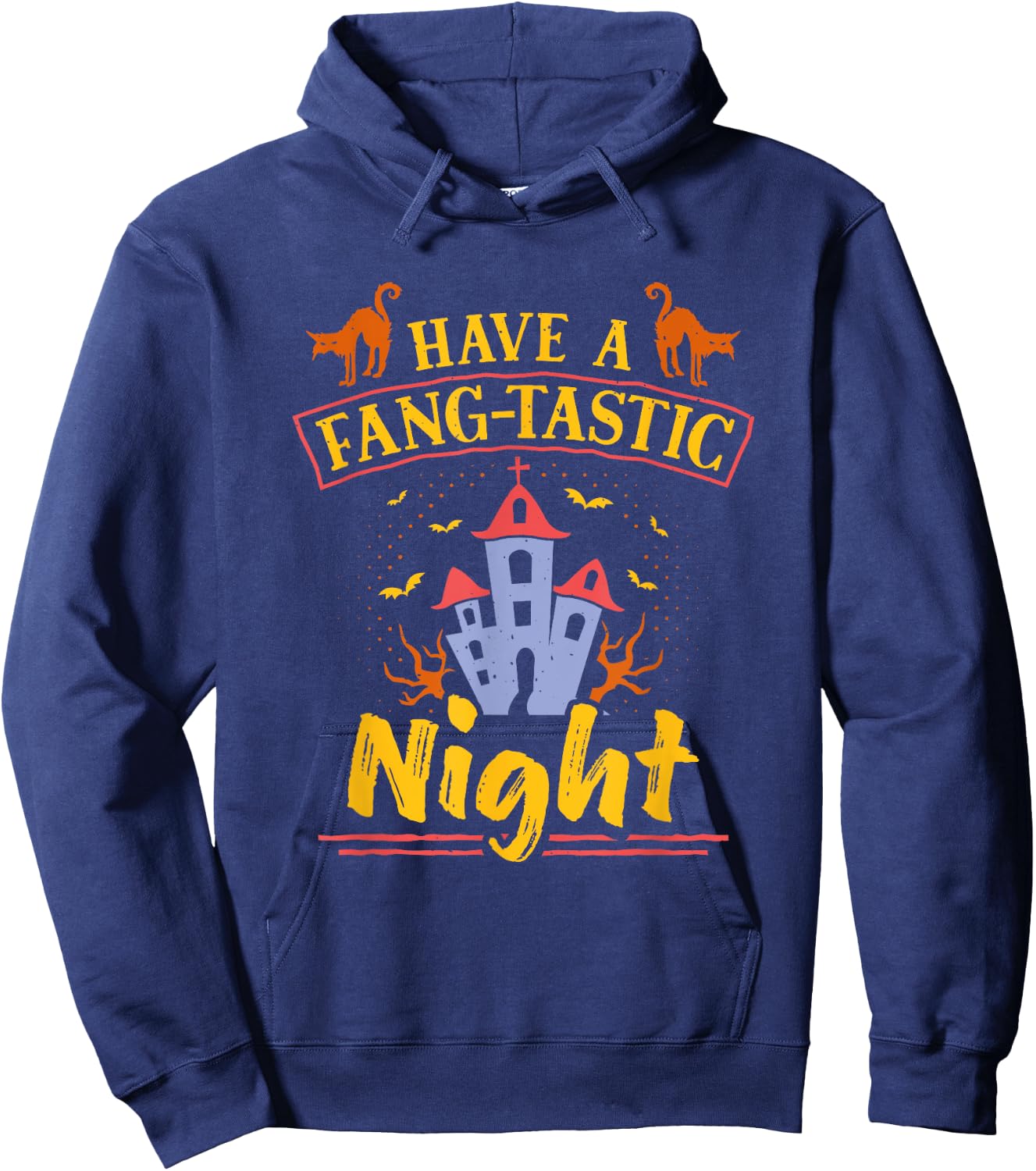 Fang-Tastic Night Scary Bat Witch Halloween Costume Hoodie - Hoodie | Navy