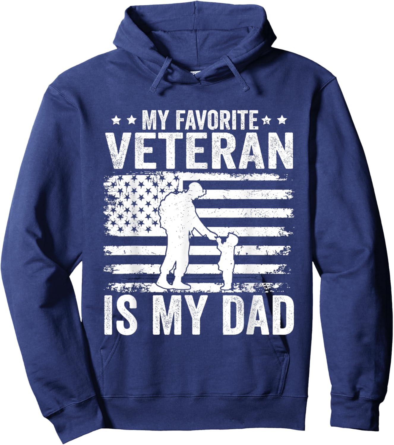 Father Veterans Day My Favorite Veteran Is My Dad for Kids Hoodie - Hoodie | Navy